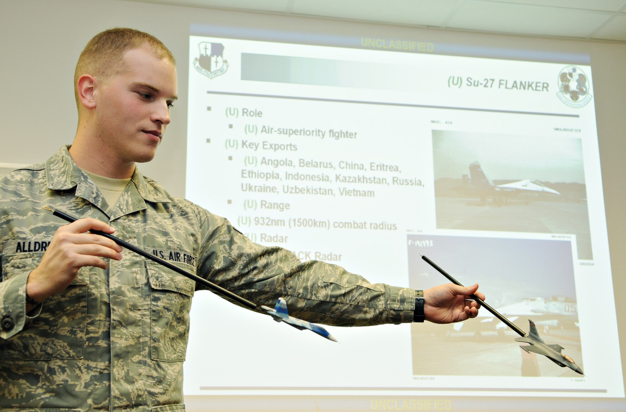 SPANGDAHLEM AIR BASE, Germany – Airman 1st Class John Alldredge, 52nd Operations Group current intelligence analyst, is the 52nd Fighter Wing Top Saber Performer for the week of Oct. 8-14. (U.S. Air Force photo/Staff Sgt. Benjamin Wilson)