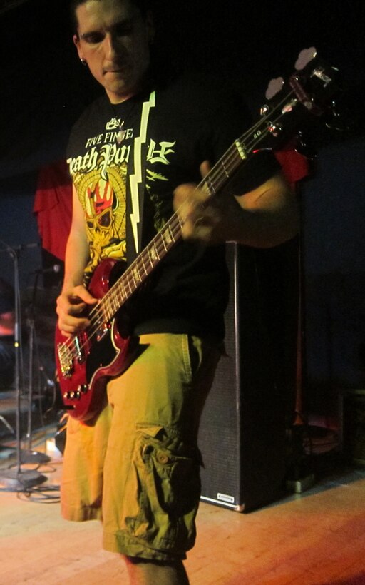 Richard Dysinger of Rock ‘n’ Roll Junkeez plays his guitar during this year’s Rocktober Festival in the Club Iwakuni Ballroom Oct. 8. The show’s line-up included special guests Jalopy, Watt, Dyatonic and the Acoustics, and for just five bucks spectators could enjoy five hours of rock music.