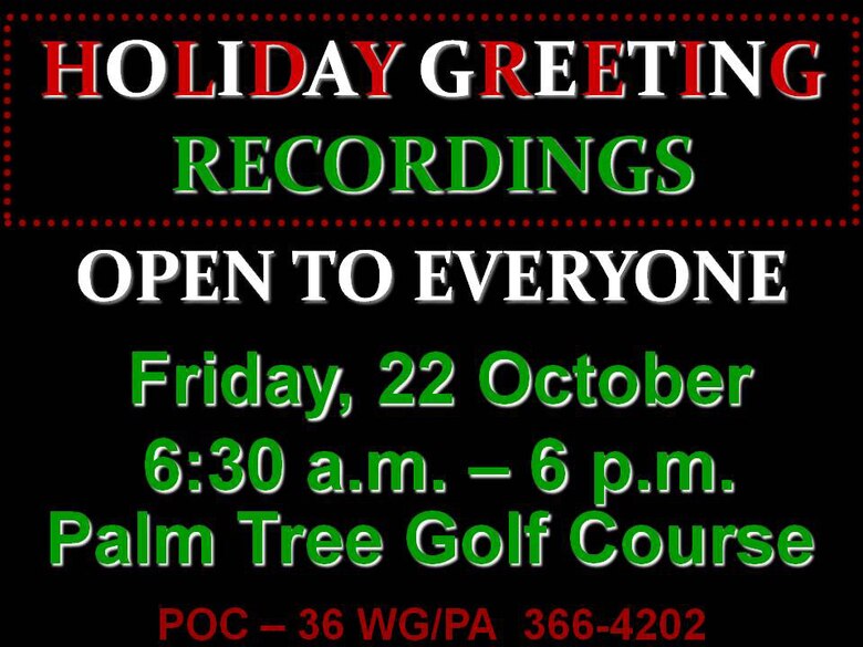 Holiday Greeting Recordings, 22 Oct. 