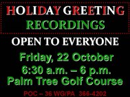 Holiday Greeting Recordings, 22 Oct. 