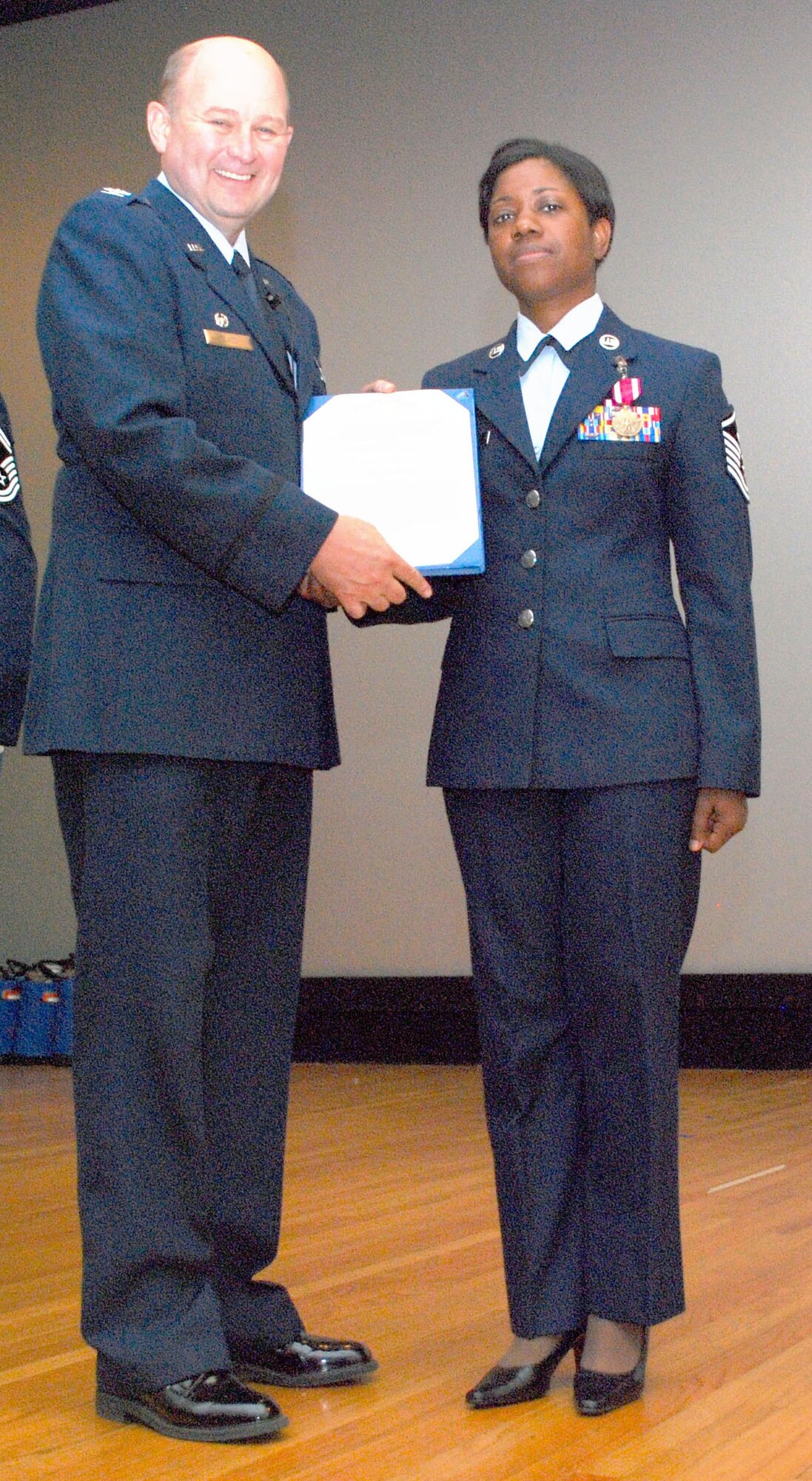 Master Sergeant Takesha S. Williams, an Air Force reservist assigned to the 507th Air Refueling Wing, was recently awarded the Meritorious Service Medal. 

Sergeant Williams distinguished herself while assigned to the 507th Operations Support Flight. 

According to her citation, Sergeant Williams impact has been felt throughout the Air Force Reserve Command while supporting numerous deployments including Operations IRAQI FREEDOM and ENDURING FREEDOM. Her dedicated involvement ensured more than 100 aircrew members had access to TRICARE benefits for a period of over 360 days, which positively affected 16 families with unique medical situations and ensured worldwide readiness for Airmen and peace-of-mind for dependants. 

In addition Sergeant Williams maximized the use of human resources as the senior enlisted advisor for the first-ever base wide Human Resource Development Council initiative.