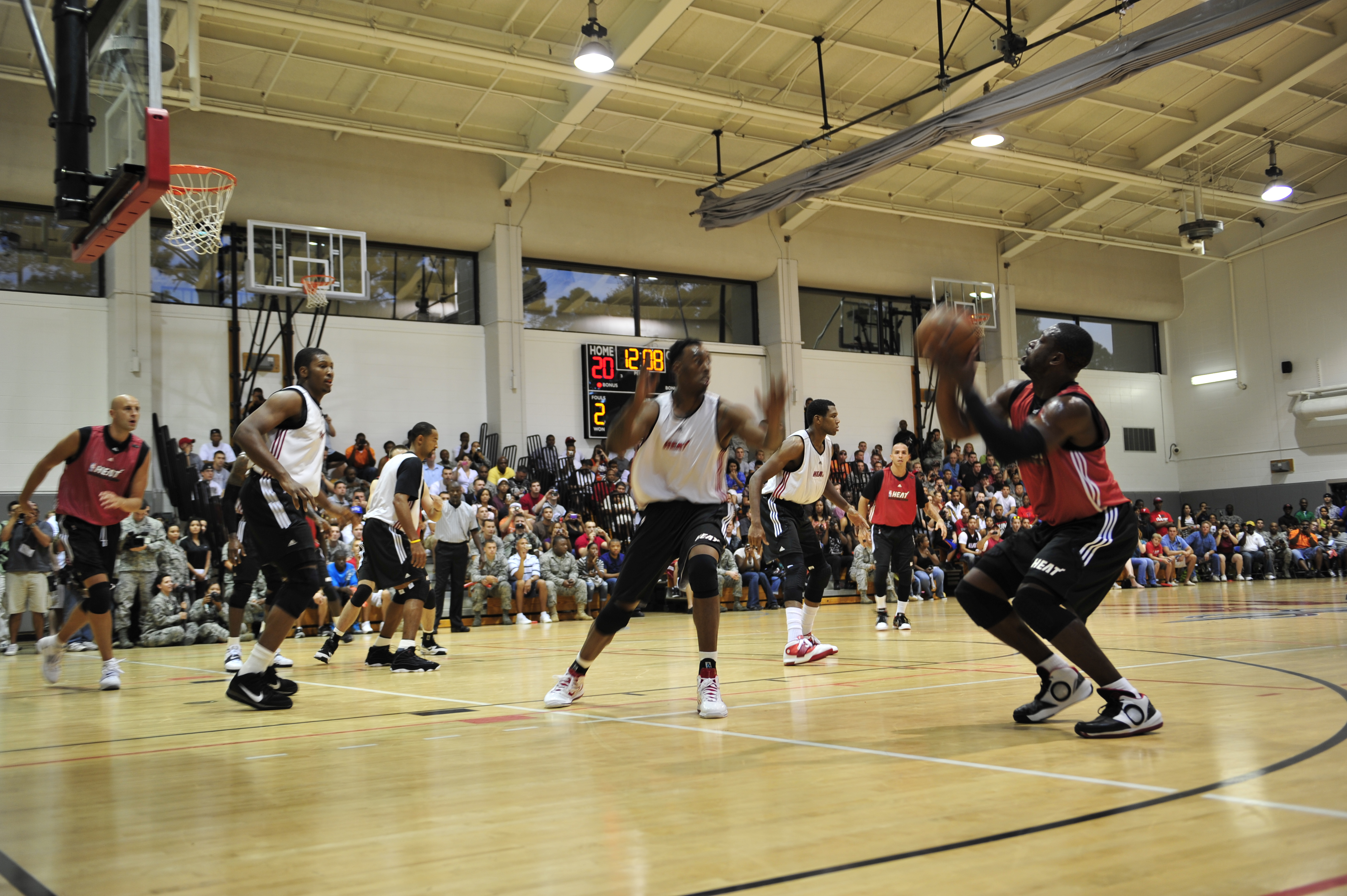 Miami Heat guard Dwyane Wade sets up on defense during second half