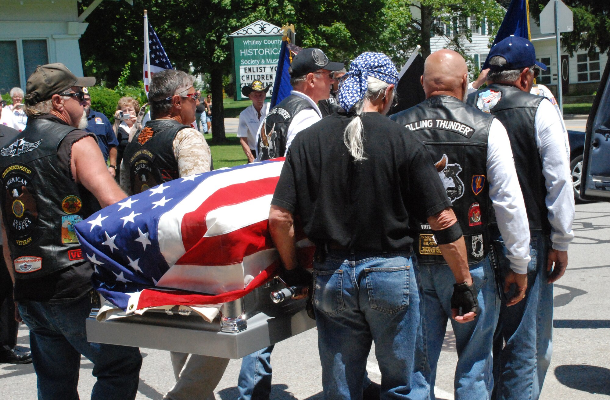 Vietnam Veterans served as Pallbearers during the funeral of Tech. Sgt. Roy DeWitt Prater June 19, 2010. Sergeant Prater was killed when his helicopter was shot down in the Vietnam War. His remains were recovered more than 25 years later. (Courtesy photo)