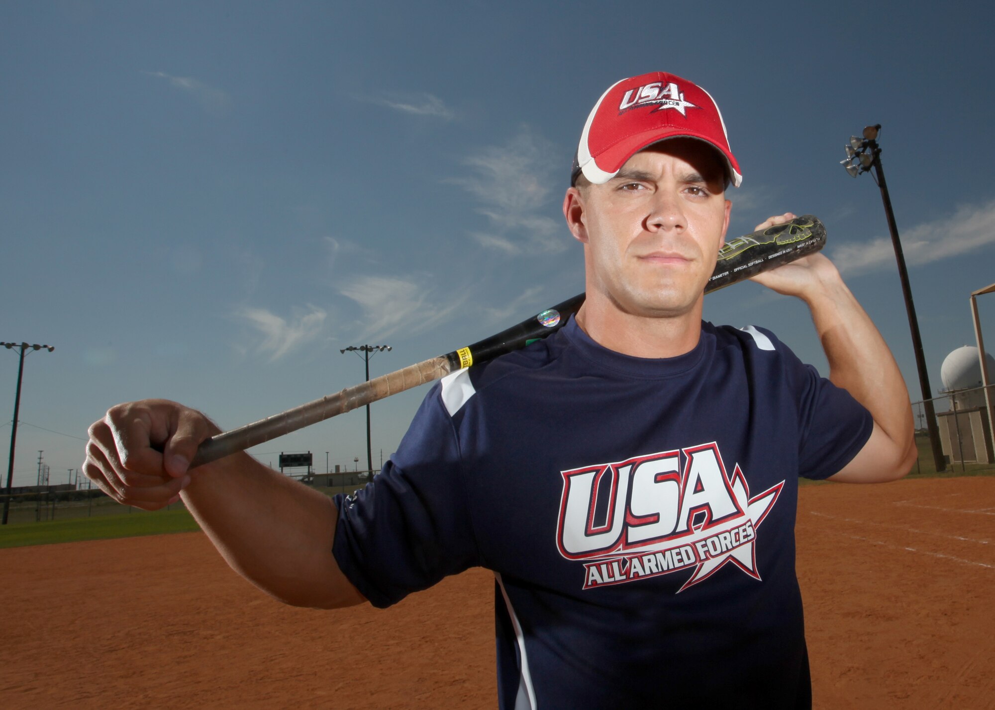 Richard Burley, 737th Training Support Squadron, was named to both the All-Armed Forces and All-Air Force softball teams as a right-fielder. (U.S. Air Force photo/Robbin Cresswell)