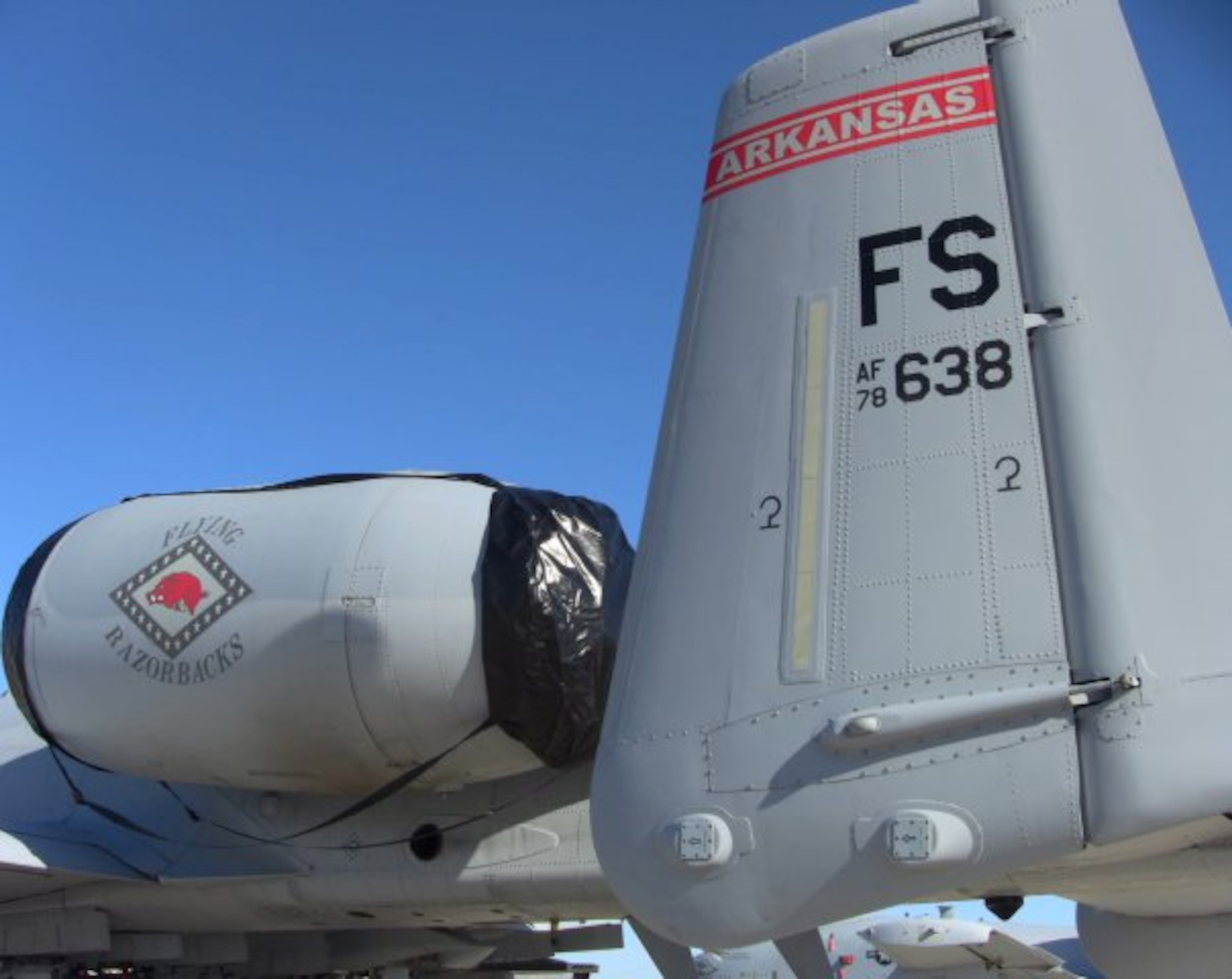 An Arkansas Air National Guard A-10C Thunderbolt II "Warthog" from the 188th Fighter Wing is parked in preparation for the 2010 Hawgsmoke competition in Boise, Idaho. (U.S. Air Force photo by Tech. Sgt. John Orrell)
