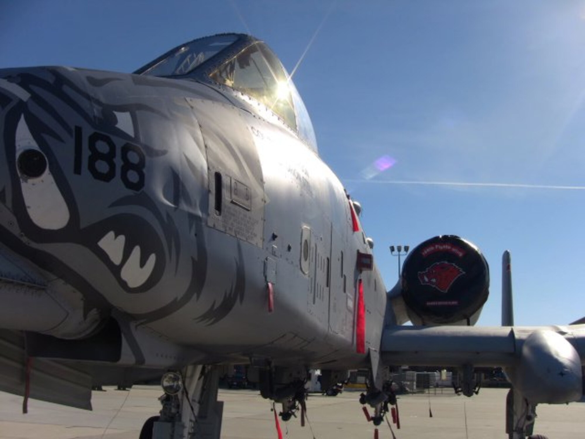 An Arkansas Air National Guard A-10C Thunderbolt II "Warthog" from the 188th Fighter Wing is parked in preparation for the 2010 Hawgsmoke competition in Boise, Idaho. (U.S. Air Force photo by Tech. Sgt. John Orrell)