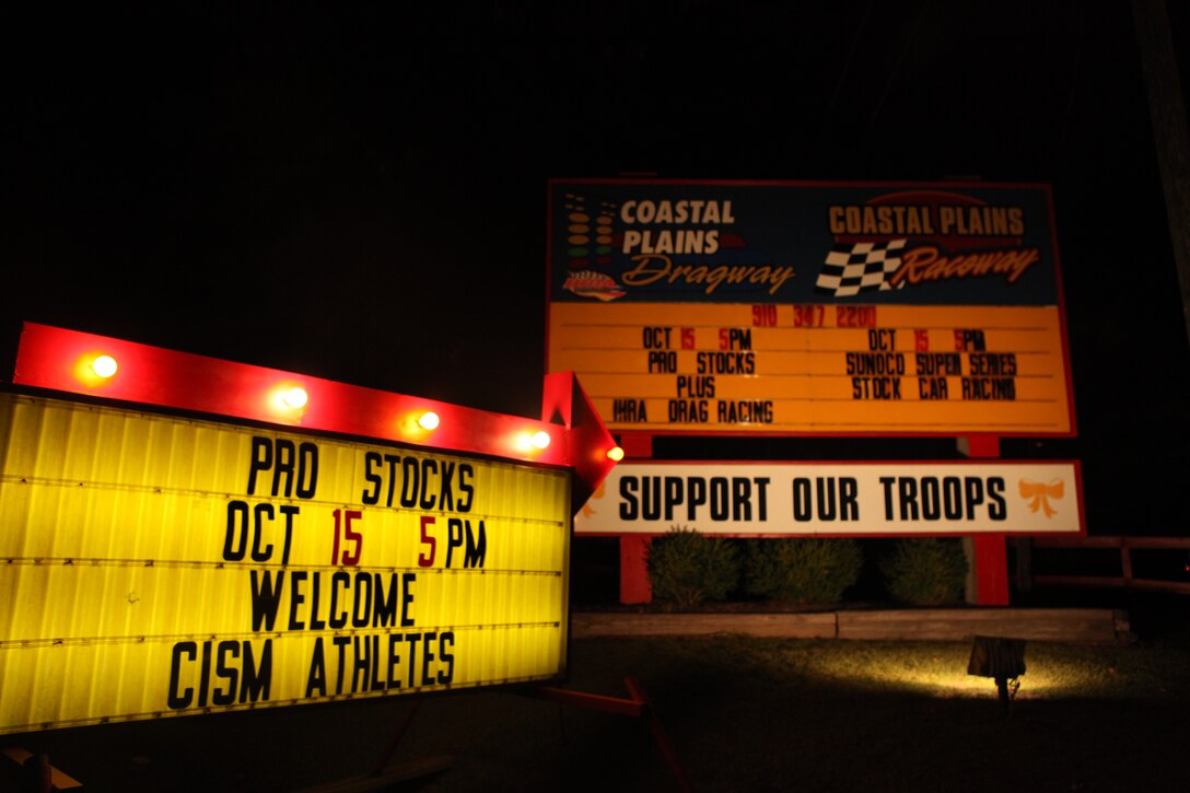 The Coastal Plains Dragway and Raceway welcomed the Conseil International du Sport Militaire, (International Military Sports Council) boxers from around the world to watch local racers compete, during a CISM cultural day event, Oct. 15. The cultural event gave the athletes the opportunity to learn about each other’s similarities, differences and also experience some of American culture.