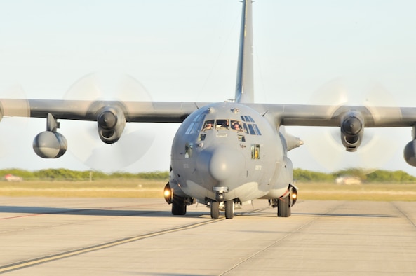 PATRICK AIR FORCE BASE, Fla. - A crew of five Airmen from the 920th Rescue Wing here piloted this HC-130P/N King all from Africa to Florida with 20 Airmen aboard. The Air Force Reservists were deployed to the horn of Africa region were they provided combat search and rescue support. All together 63 Reservists were deployed for 45 days. The Rescue Wing is one of the most called upon units in the nation. Airmen deploy often supporting combat search and rescue worldwide. (U.S. Air Force Photo/Capt. Cathleen Snow)