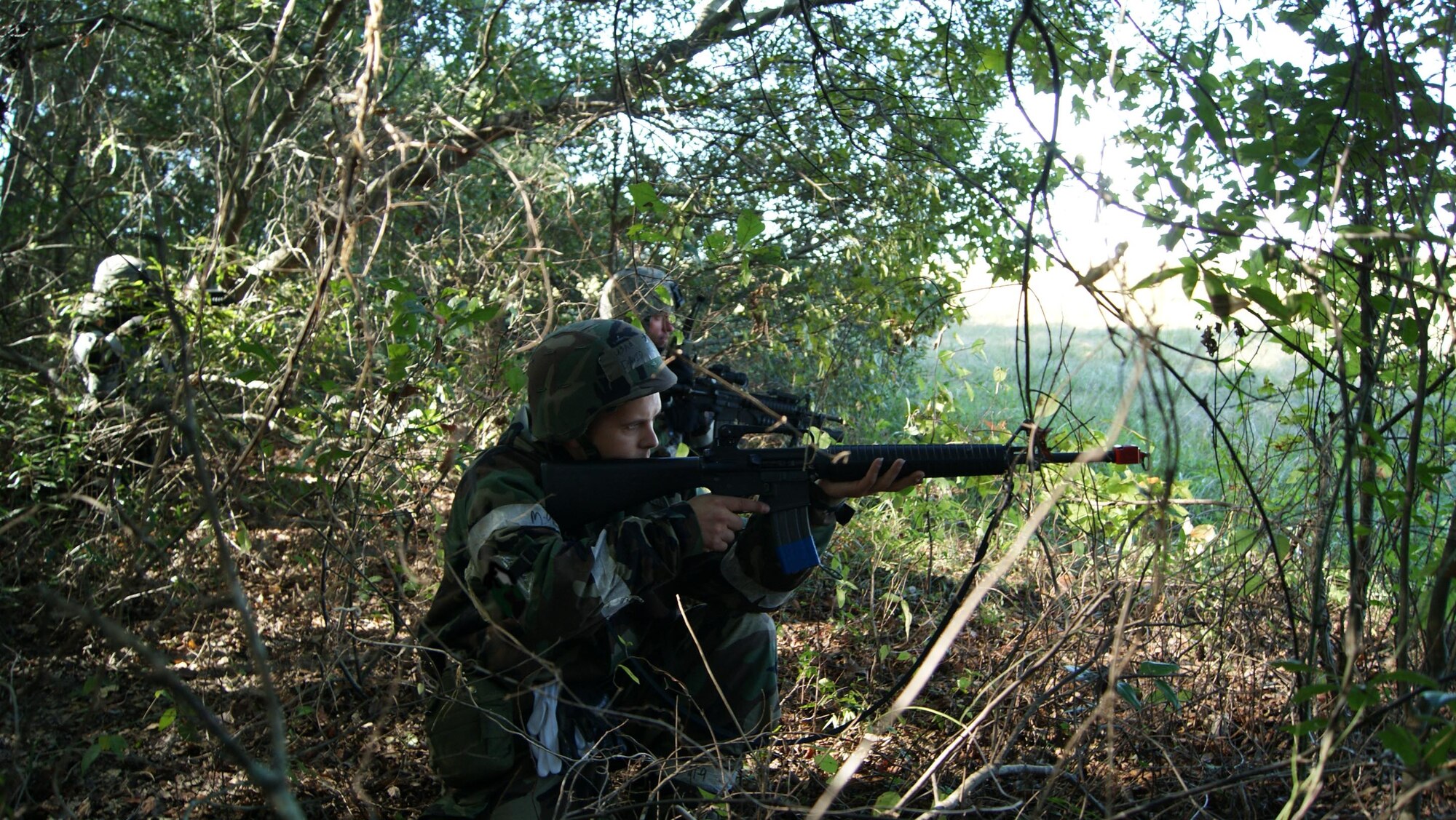 916th Security Forces ensure the perimeter is well protected during a recent exercise in Savannah, Ga. (USAF photo by MSgt. Wendy Lopedote, 916ARW/PA)