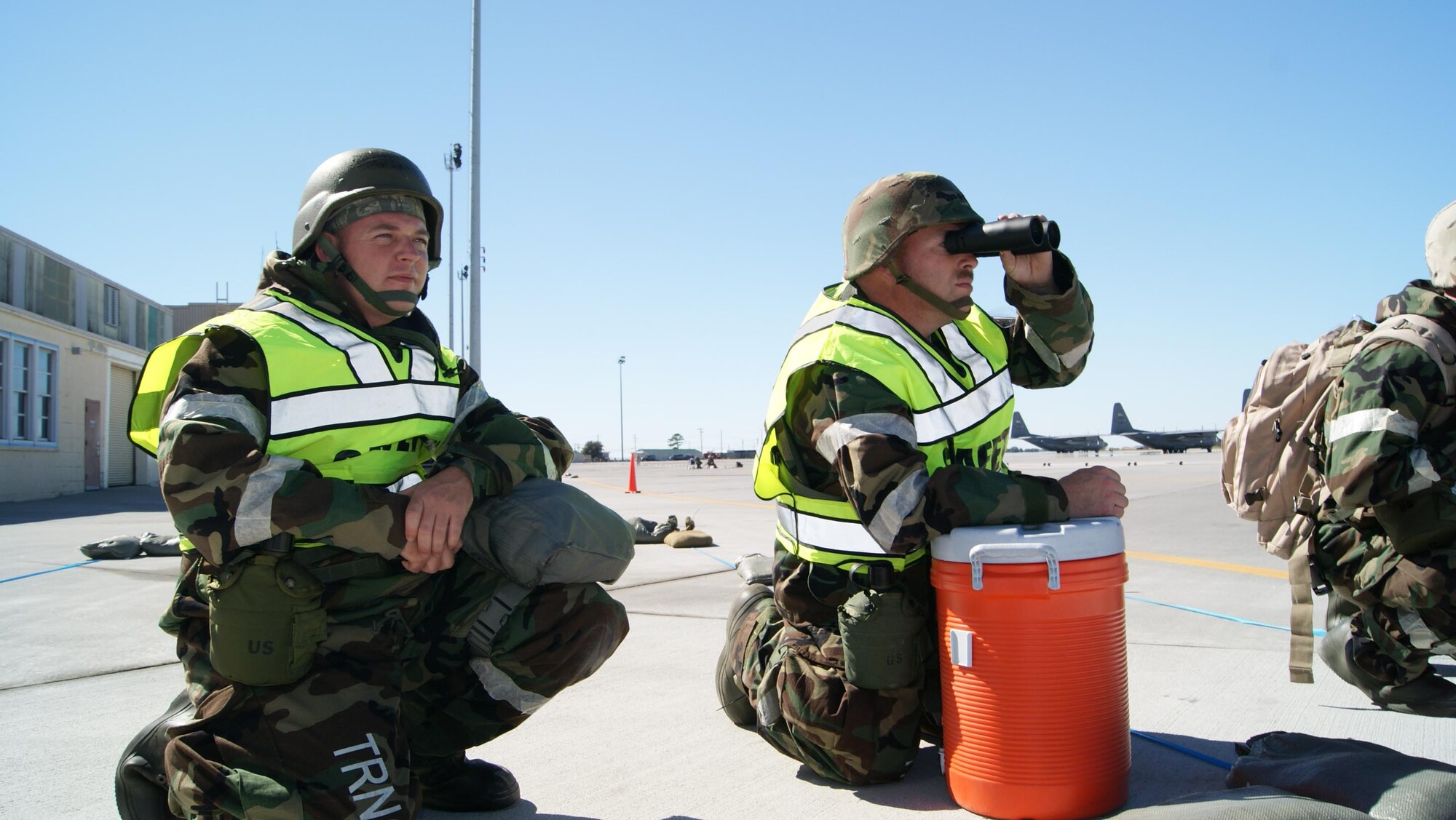 916th Safety Office personnel ensure people know who they are, and they keep a watchful eye on the wing. (USAF photo by MSgt. Wendy Lopedote, 916ARW/PA)