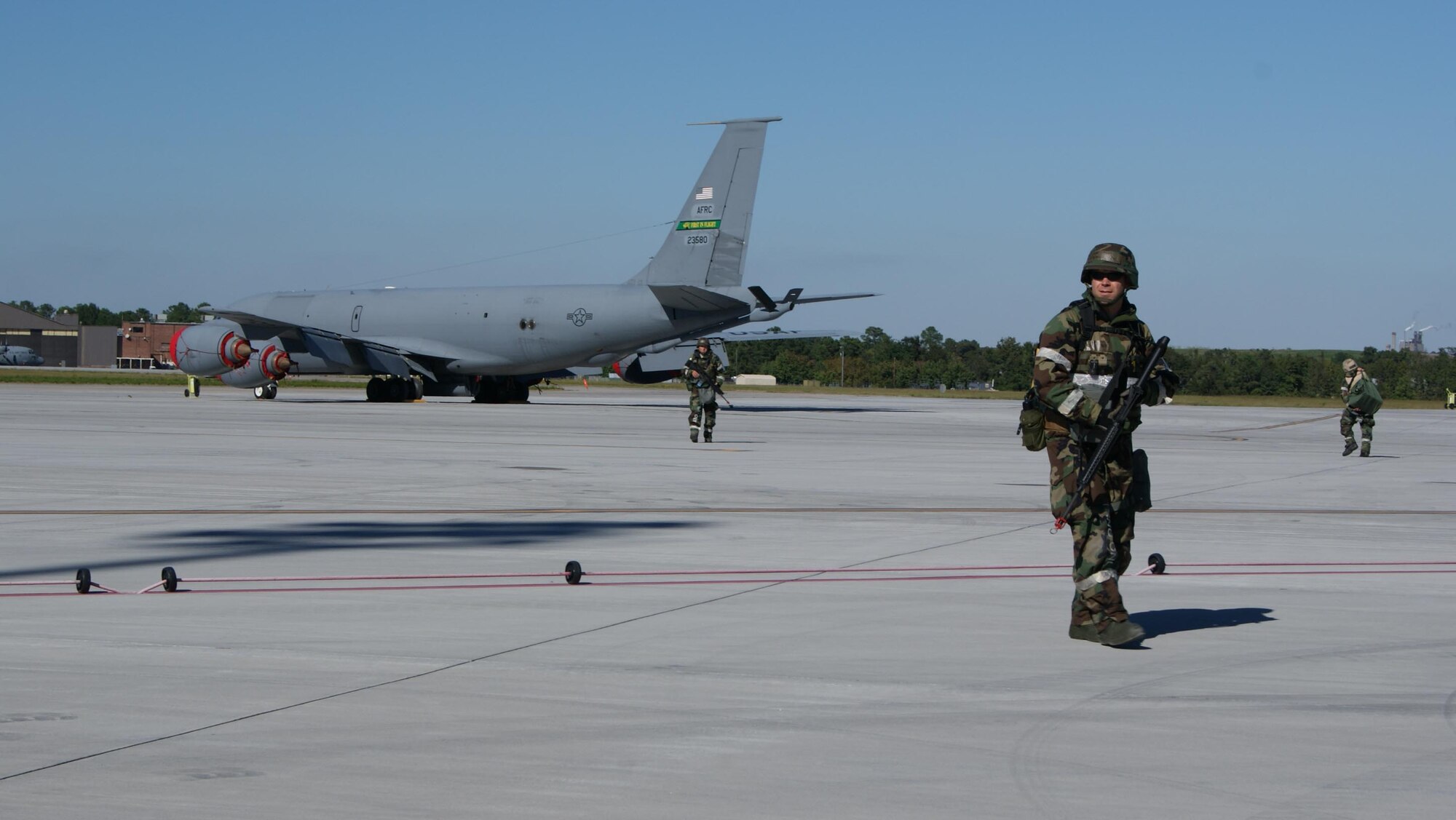 Guarding the assets and launching missions - another successful operational readiness exercise. (USAF photo by MSgt. Wendy Lopedote, 916ARW/PA)