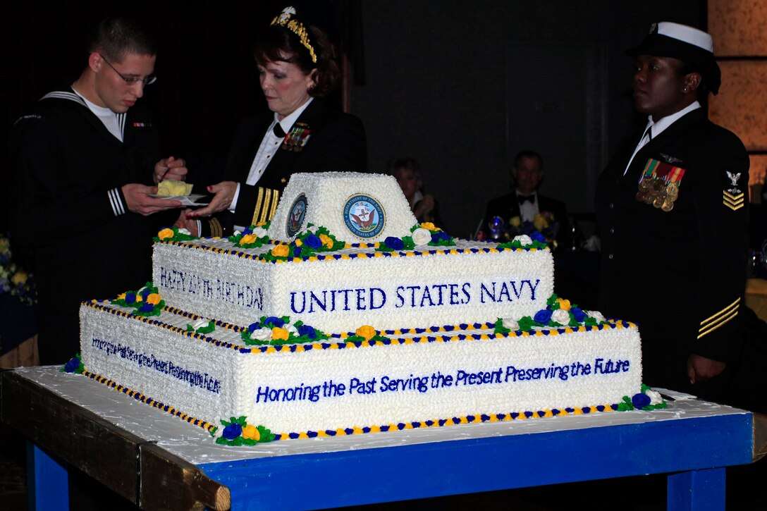 Sailors celebrate 235 years of honor, courage, commitment during the Navy Birthday Ball on Oct. 15.