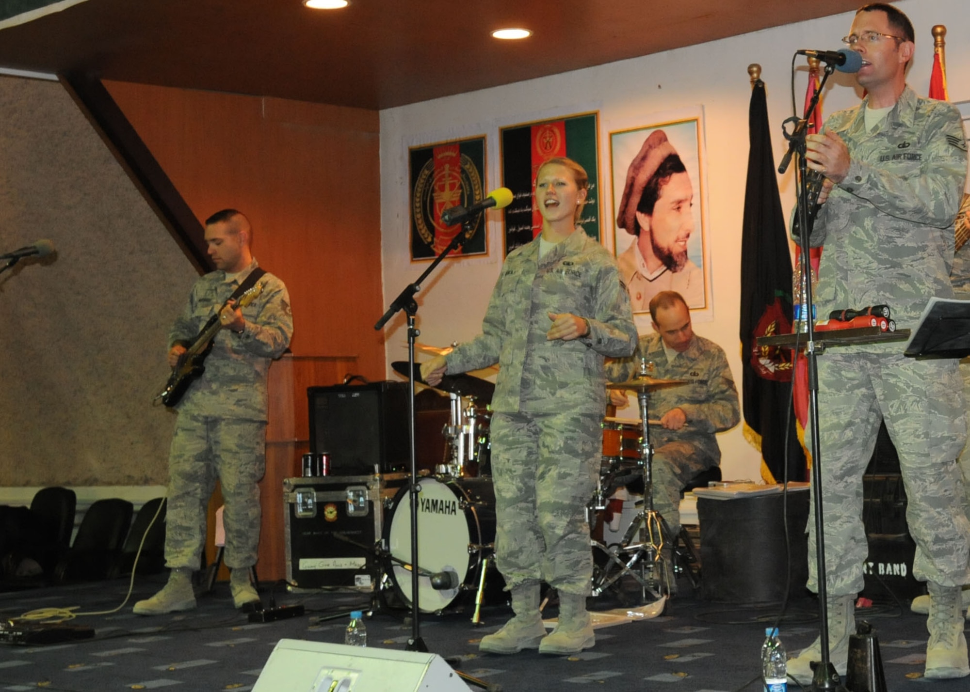 101016-N-6541W-032 KABUL, Afghanistan - The United States Air Force Central Command Band plays to an Afghan and NATO Air Training -Afghanistan audience in Kabul, Afghanistan on Oct. 16. This morale event featured both the AFCENT Band and the Afghan National Army Band play. (U.S. Navy photo by Mass Communication Specialist 3rd Class Jared Walker/ RELEASED).