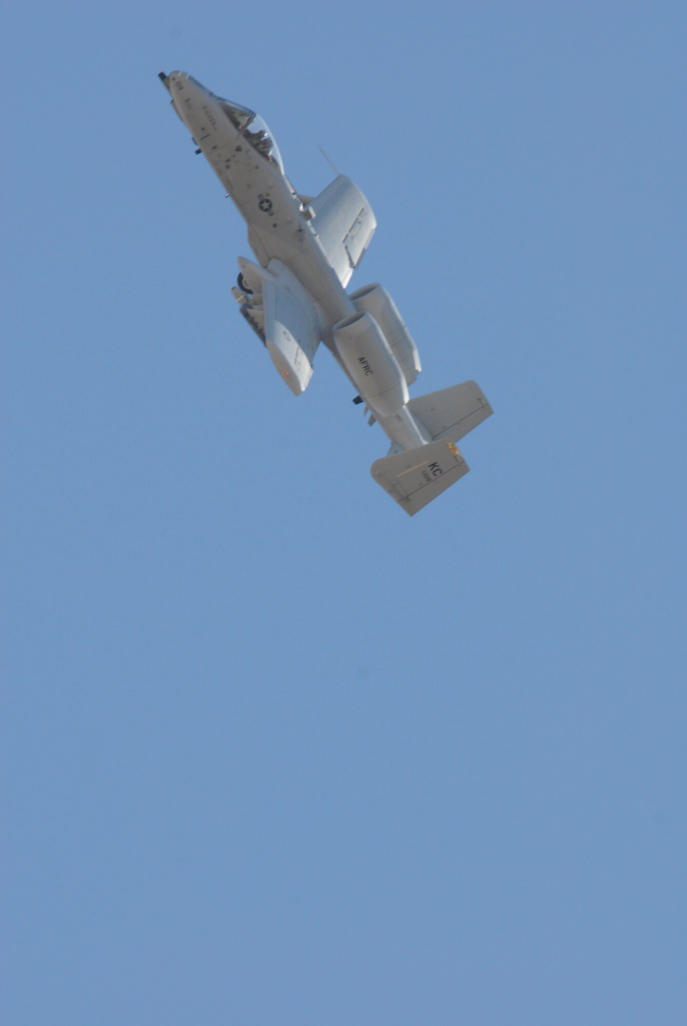 An A-10C Thunderbolt II from the 442nd Fighter Wing makes a turn following its strafing run over the Sayler Creek Bombing Range near Boise, Idaho, Oct. 14 during Hawgsmoke 2010.  Hawgsmoke is a bienial competition among the U.S. Air Force's A-10 squadrons that tests pilots' bombing, gunnery, navigation and aviation skills.  The 2010 competition was hosted by the 124th Fighter Wing, Idaho Air National Guard, at Gowen Air National Guard Base, Idaho.  The 124th FW's 190th Fighter Squadron won the competition just as it did in 2008.  The 442nd FW is an Air Force Reserve unit based at Whiteman Air Force Base, Mo.  (U.S. Air Force photo/Lt. Col. David Kurle)  