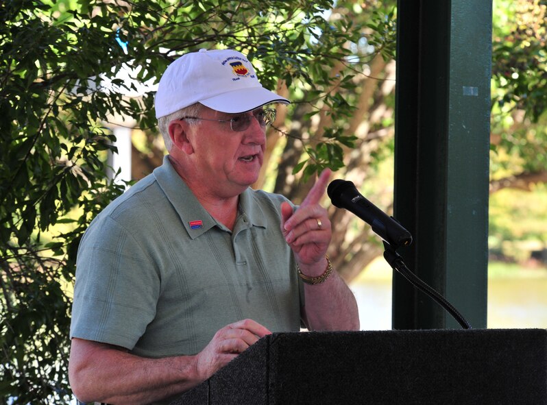 101015-F-8430J-048SHAW AIR FORCE BASE, S.C. - Barry Lineback, AbilityOne director of business operations in the office of the executive director, speaks during the AbilityOne appreciation picnic at the Memorial Lake pavilion in support of National Disability Employment Awareness Month on Oct. 12, 2010. The AbilityOne program is a federal initiative to help people who are blind or have other severe disabilities find employment by working for nonprofit agencies that sell products and/or services to the U.S. government. (U.S. Air Force photo/Airman 1st Class Amber E. N. Jacobs (Released))