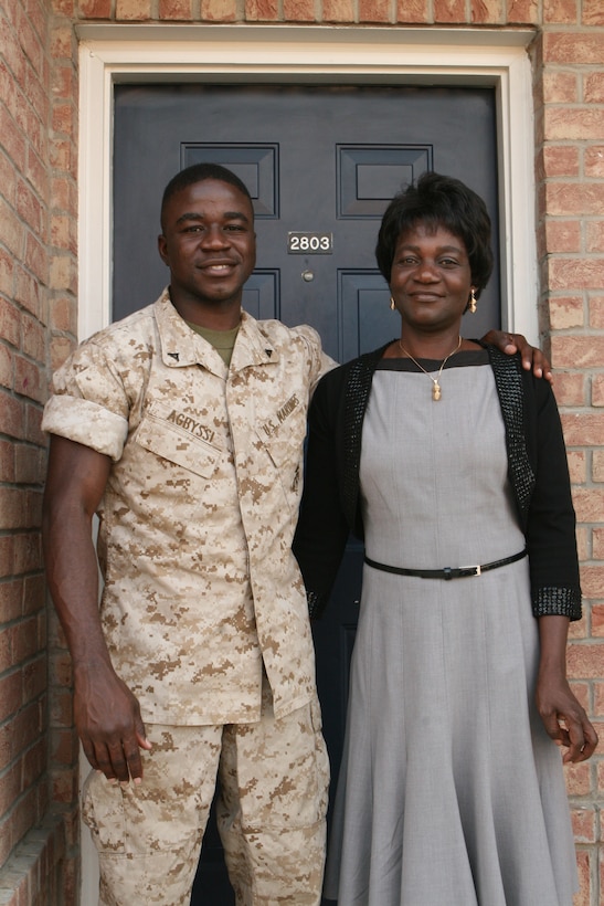 Lance Cpl. Martial Agbyssi, a food service specialist with Headquarters Battery, 14th Marine Regiment, fled to the United States in 2006 with his mother and two sisters. Agbyssi was born and raised in Niakara, Ivory Coast, a country in western Africa. For nearly a decade now, Ivory Coast has been involved in a civil conflict within the country. However, Agbyssi still plans to return to the country he once called home one day.