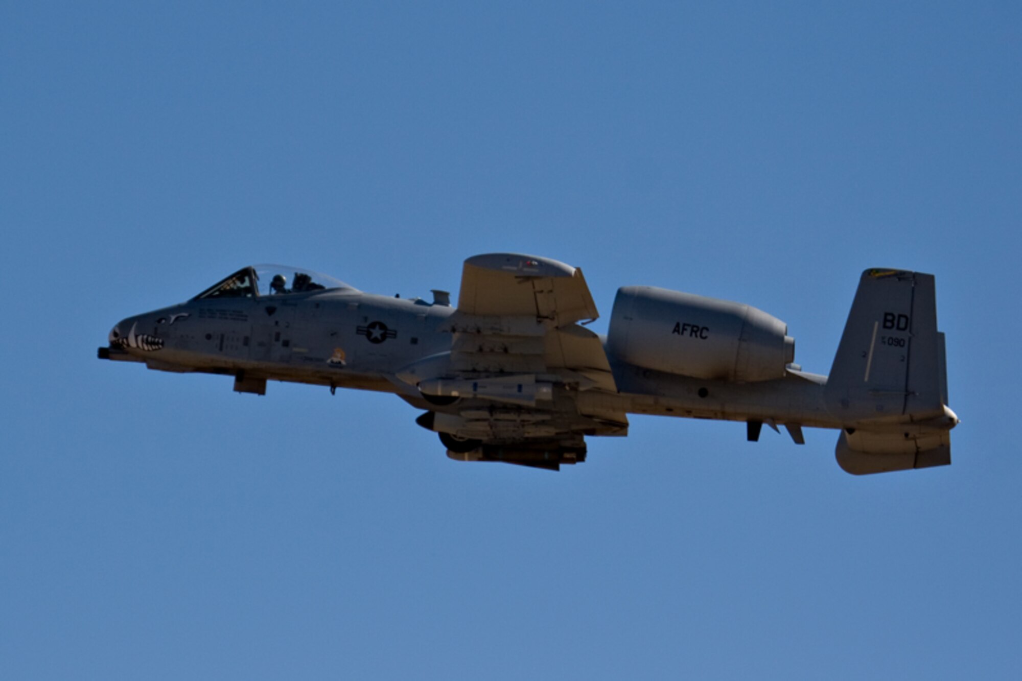 Capt. Grant McCall, an A-10 pilot assigned to the 47th Fighter Squadron of the 917th Wing at Barksdale Air Force Base, La., circles around for another pass at a target over the Saylor Creek Range in Idaho, Oct. 14, during Hawgsmoke 2010. The competition, which is a biennial worldwide A-10 bombing, missile and tactical gunnery competition, this year involved 40 jets and 72 pilots from 18 different units, and was hosted by the 190th Fighter Squadron of the 124th Fighter Wing, Idaho Air National Guard. (Courtesy photo by Josh Rasmussen)
