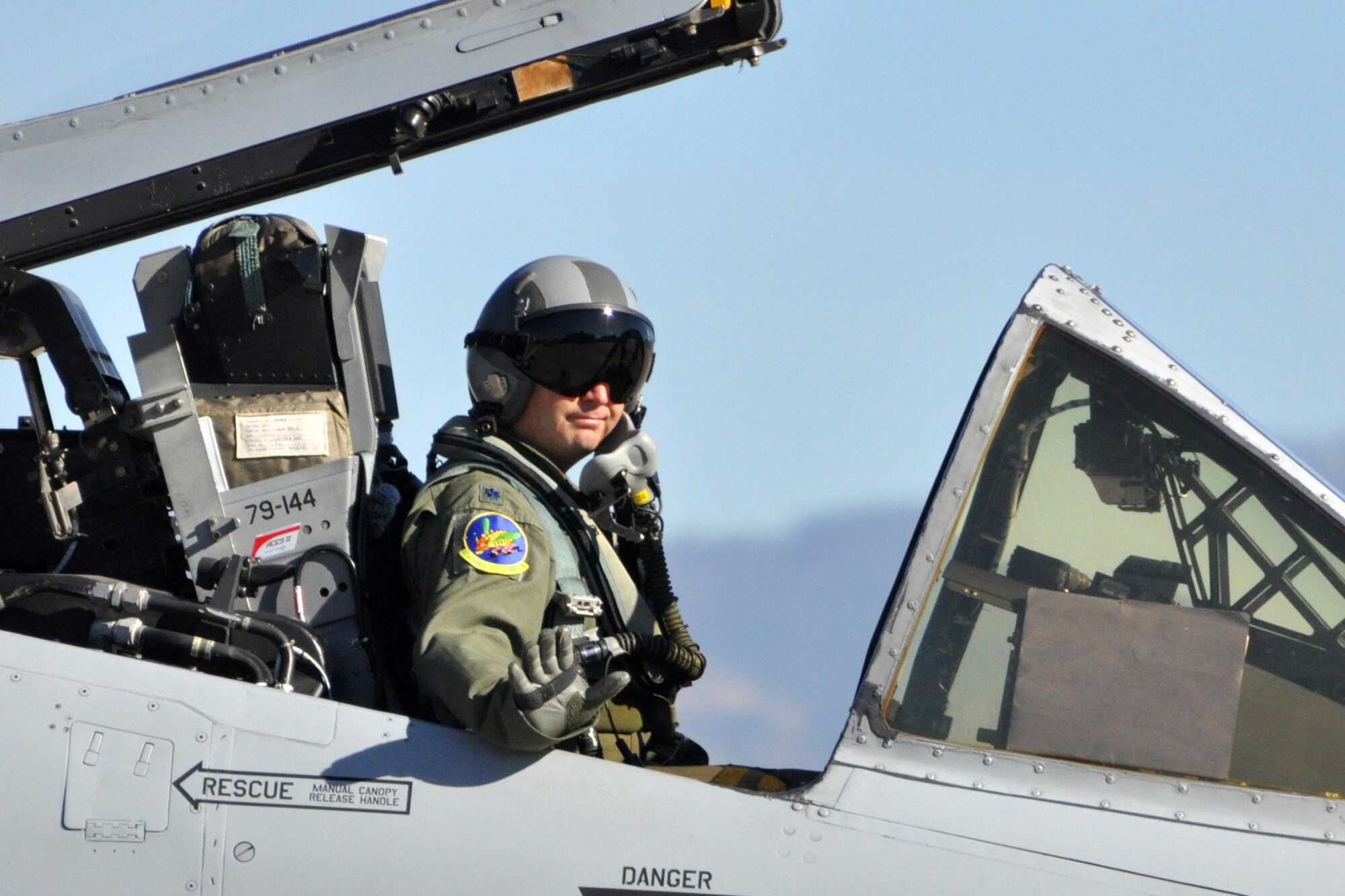 Lt. Col. Robert Hetland, an A-10 pilot with the 47th Fighter Squadron from Barksdale Air Force Base, La., taxis his jet to the runway for an orientation flight in preparation for the Hawgsmoke 2010 competition in Boise, Idaho, Oct. 13, 2010. Members of the 917th Wing and 47th Fighter Squadron from Barksdale AFB, were in Boise supporting and competing  Hawgsmoke 2010, which is a biennial worldwide A-10 bombing, missile and tactical gunnery competition. (U.S. Air Force photo/Tech. Sgt. Jeff Walston) 