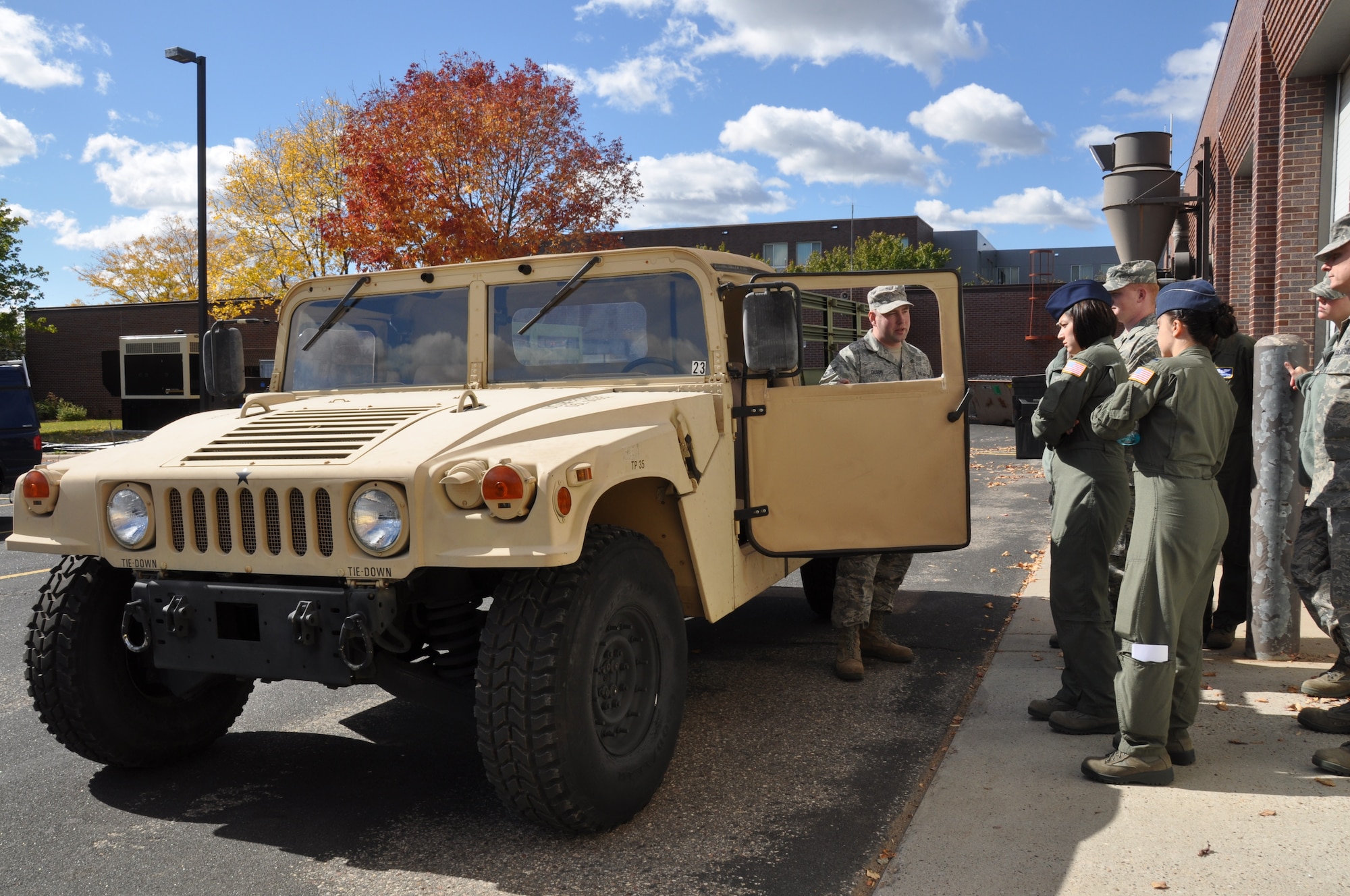 Members of the 934th Aeromedical Evacuation Squadron receive Humvee training from 934th civil engineers Oct. 2.  The training prepares the aeromeds for duties they will perform at deployed locations. (Air Force Photo/Senior Airman Noah Johnson)