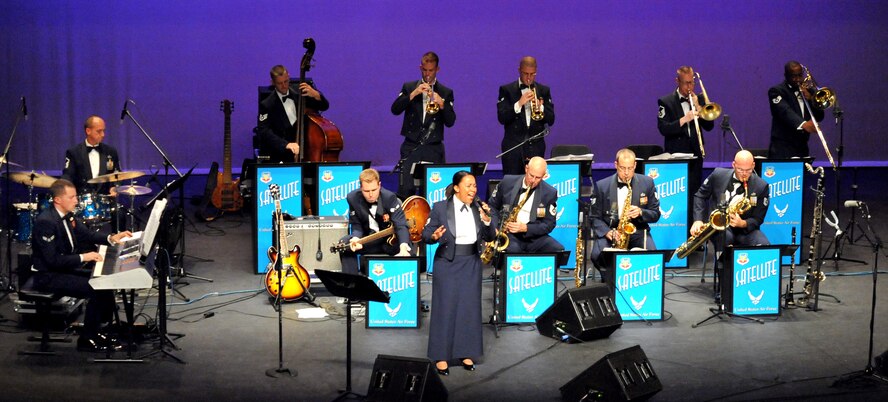 101015-F-4406D-098 SUMTER, S.C.--    The Air Force band Satellite Jazz Ensemble plays at the Patriot Hall Oct. 15, 2010. The ensemble plays all over the United States and many overseas locations. The band's purpose is to promote esprit de corps, servicemember morale and retention and quality of life. (U.S. Air Force photo/ Airman 1st Class Tabatha L. Duarte(Released)