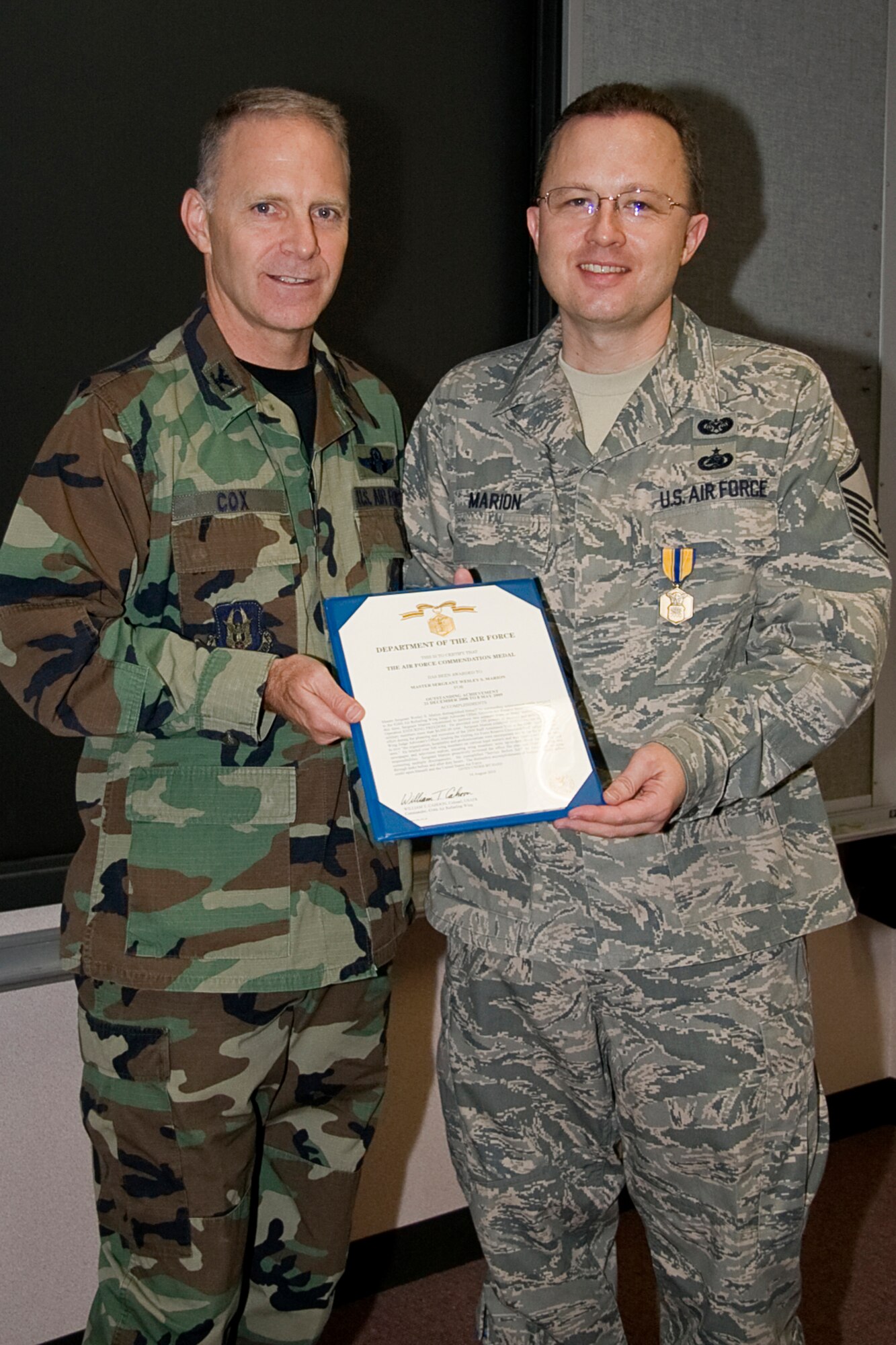 Law Office superintendent awarded commendation medal > Grissom Air