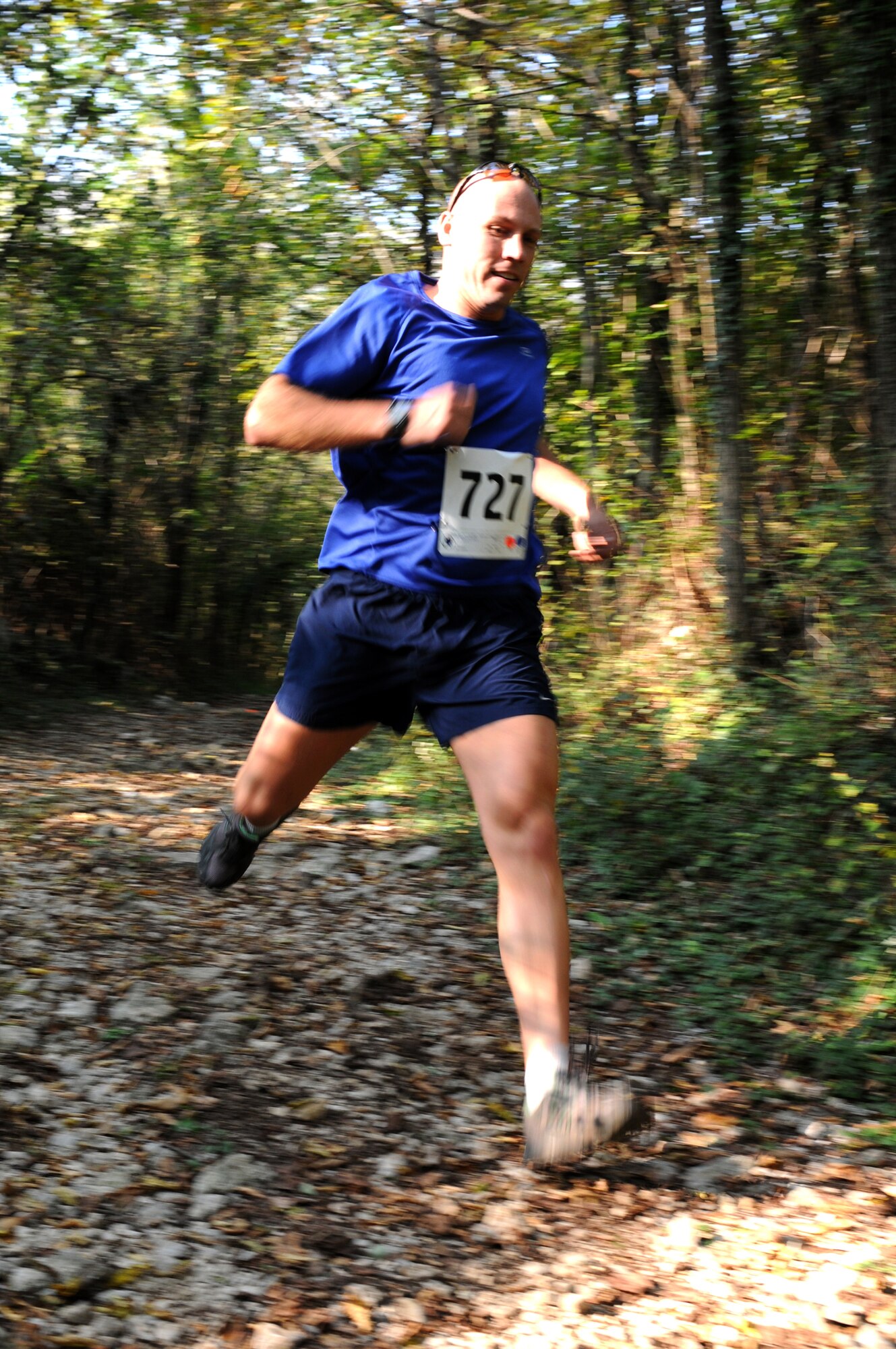 Eric Fitzpatrick, 724th Air Mobility Squadron, runs the 10 km course during the 2010 U.S. Air Forces in Europe Cross-Country Central Region Championships Oct. 15 at Madonna Del Monte, Aviano, Italy. Fitzpatrick took first place in men's 10 km race in the 30 to 39 age group. (U.S. Air Force photo/Staff Sgt. Julius Delos Reyes)