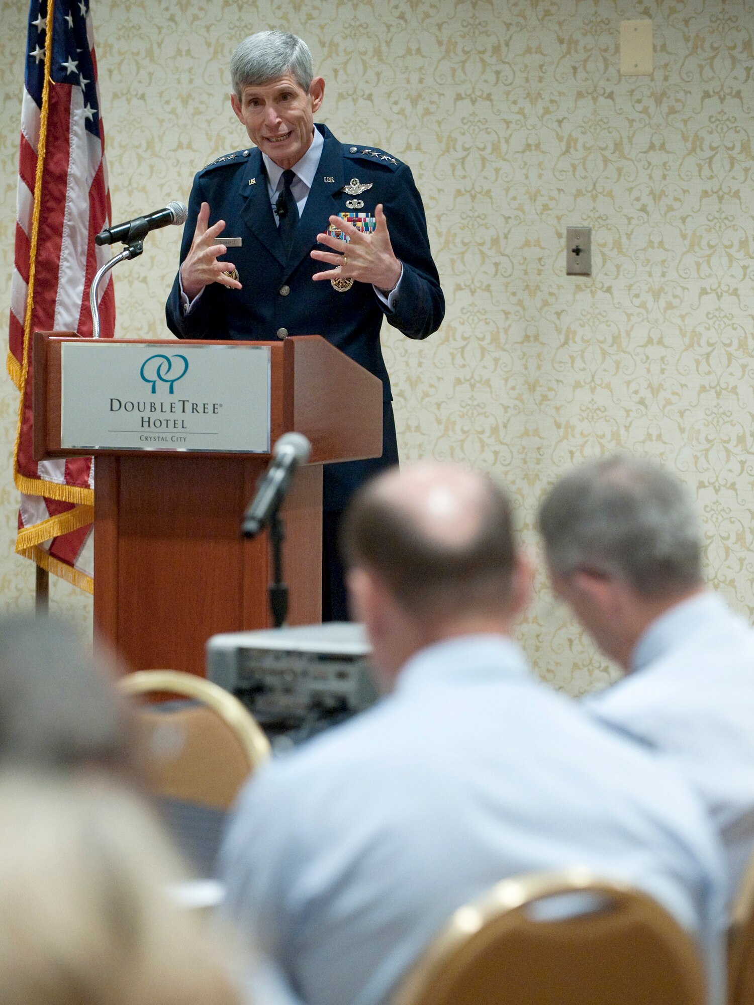 Air Force Chief of Staff Gen. Norton Schwartz addresses the attendees of the Air Force Diversity Senior Working Group Oct. 18, 2010, in Washington, D.C. The group met Oct. 17 through 18, and focused on developing a performance-based leadership strategy to leverage the unique qualities of all Airmen. (U.S. Air Force photo/Jim Varhegyi)