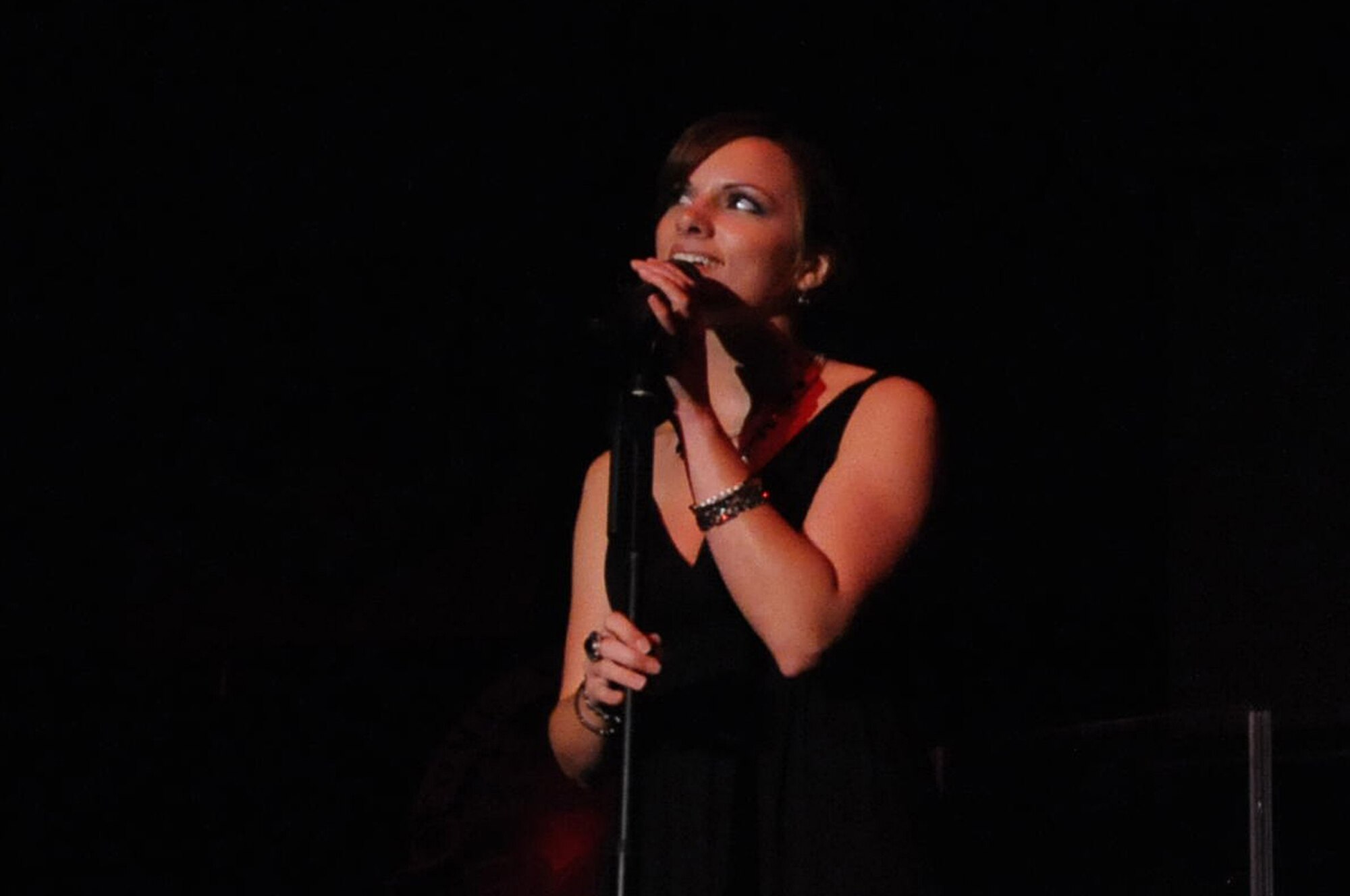 Senior Airman Rachel Kleist, McChord AFB, performed "At Last" at the Scott Club during the Air Mobility Command Icon on Thursday, Aug. 21, 2010. This is the second year in a row that Airman Kleist has been a finalist at AMC Icon. (Photo by Tech. Sgt. Michelle Larche)