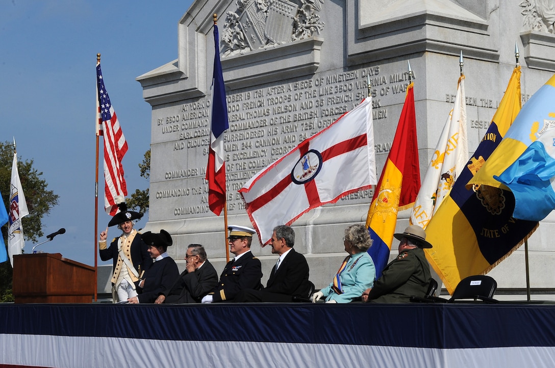 YORKTOWN, Va. – French Gen. Marquis de Lafayette was portrayed by Mark Schneider during Yorktown Day Oct 19. Gen. Lafayette reported news of the victory of Yorktown during the Revolutionary War. (U.S. Air Force Photo/Staff Sgt. Christina M. Styer) 