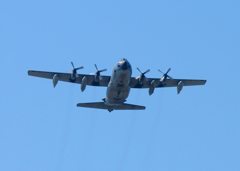 A 711th Special Operations Squadron MC-130E Combat Talon I from Duke Field, Fla. Conducts a ceremonial fly-over for an Air Commando Association memorial observance Oct. 10 at Hurlburt Field, Fla.  The 30th anniversary memorial honored fallen special operators involved in Operations Desert One and Eagle Claw, the ill-fated attempt to rescue American hostages in Iran.  Despite their tragic outcome the operations were credited as the catalyst that led to the formation of United States Special Operations Command and subsequently Air Force Special Operations Command. (U.S. Air Force Photo/Staff Sgt. Jonathan McCallum)