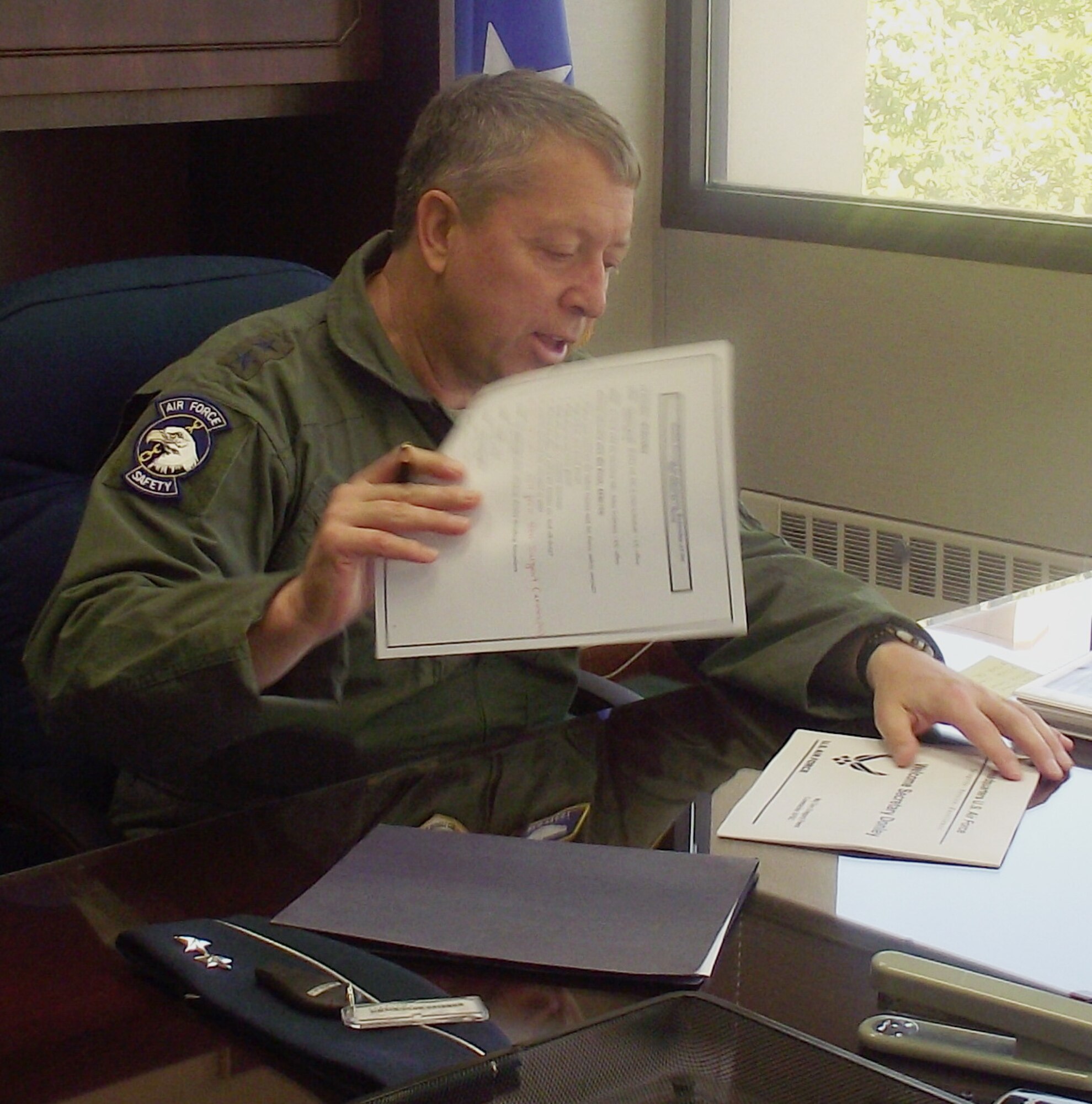 Maj. Gen. Greg Feest, Air Force Safety Center commander, discusses his goals for the Safety Center and the Air Force.
U.S. Air Force Photo by Stefan Bocchino
