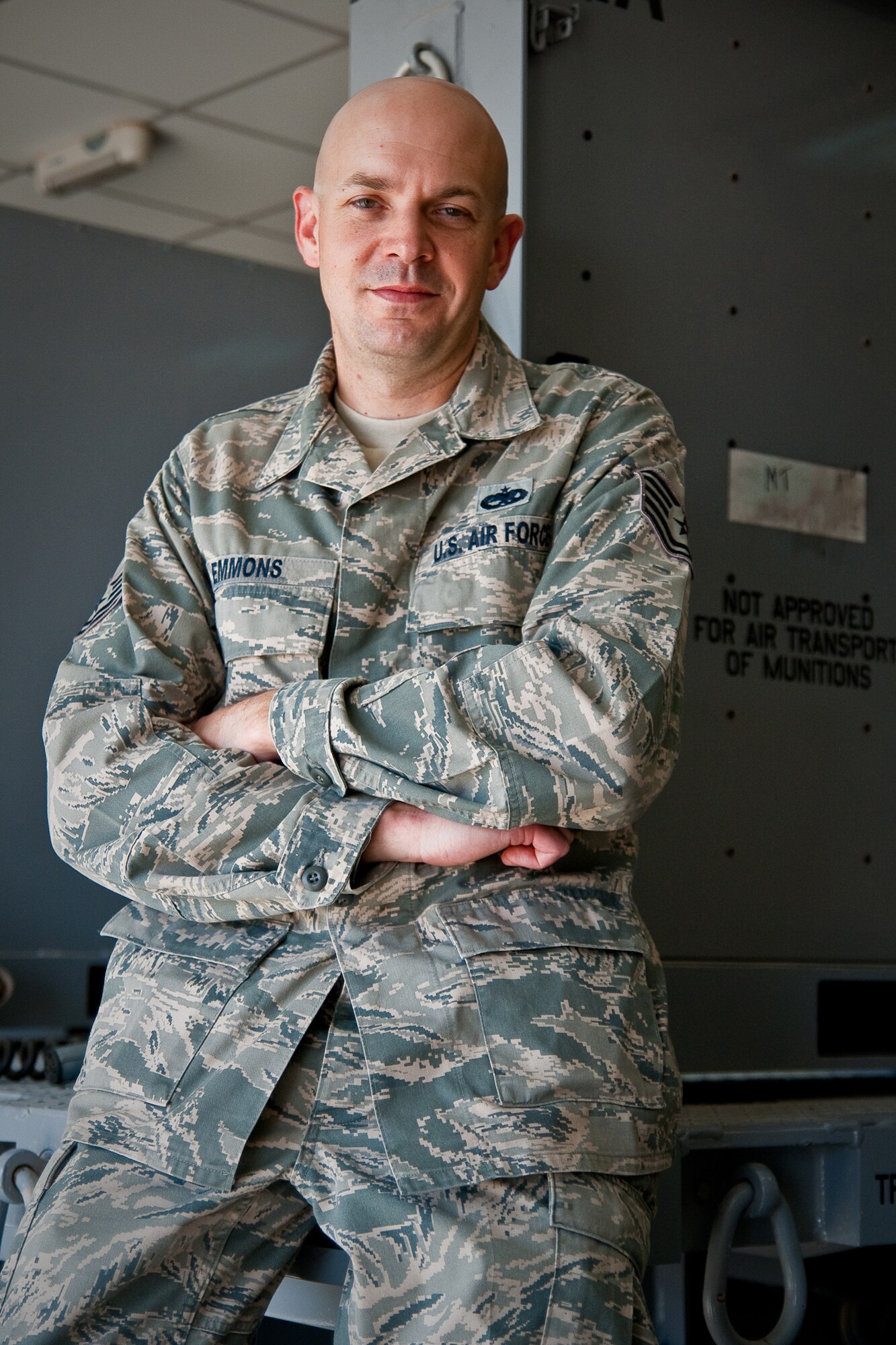 SOUTHWEST ASIA - Tech. Sgt. William Emmons, weapons safety manager for the 386th Air Expeditionary Wing, has been selected as this week's Rock Solid Warrior for exceptional performance while deployed to at an undisclosed air base here. (U.S. Air Force photo by Maj. Dale Greer)