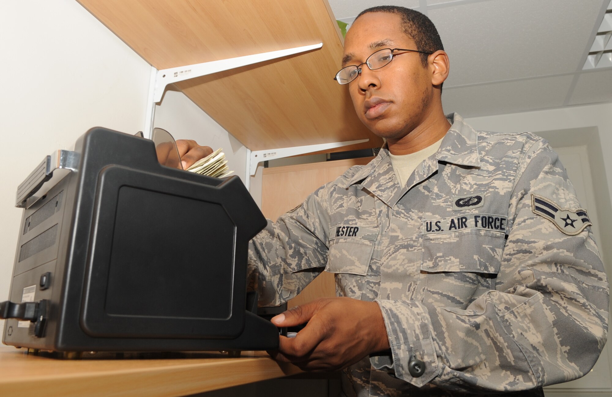 SPANGDAHLEM AIR BASE, Germany – Airman 1st Class Gordon Hester, 52nd Comptroller Squadron financial management technician, is the 52nd Fighter Wing Top Saber Performer for the week of Oct. 22-28. (U.S. Air Force photo/Senior Airman Nick Wilson)