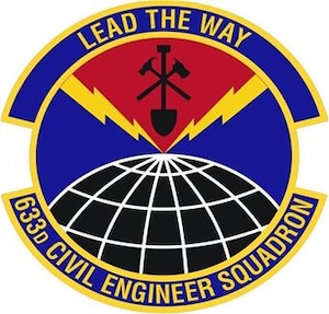 633d Civil Engineer Squadron shield (color) provided by 633d Air Base Wing Public Affairs office.