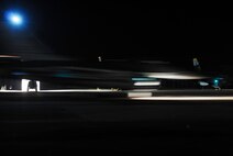 A U.S. Air Force F-16 Fighting Falcon taxis to the runway for a Max Thunder 10-2 night mission Oct. 20 at Kwangju Air Base, Republic of Korea. (U.S. Air Force photo/Staff Sgt. Eric Burks)