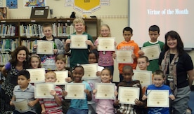 Marrington Elementary School extends its congratulations to the Virtue of the Month winners. The school plans to continue highlighting virtuous students, teaching students that as character development increases, higher student achievement follows. (Courtesy photo)