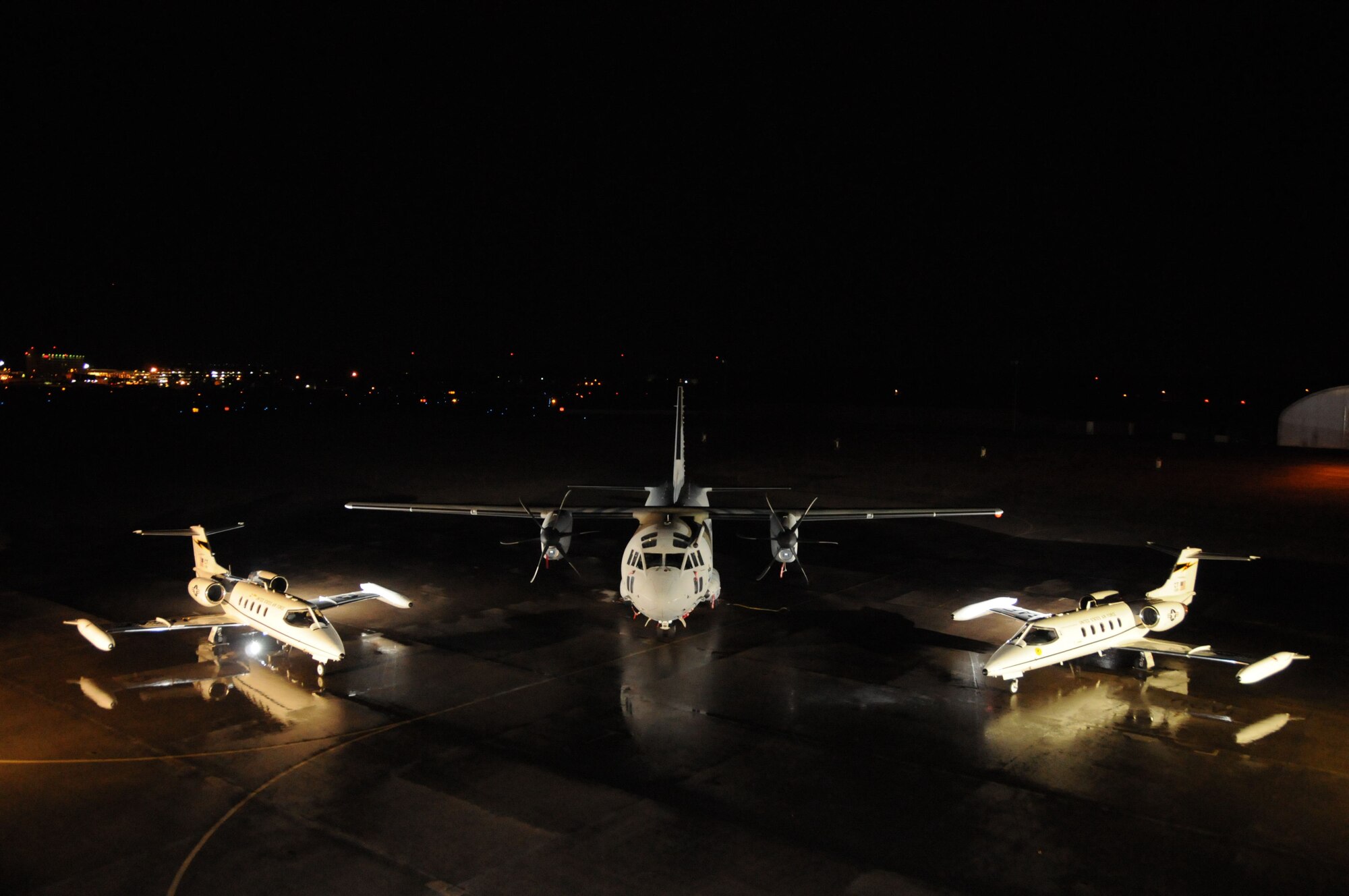 A C27J Spartan is shown on the ramp during a familiarization visit to the Bradley Air National Guard Base in East Granby, Conn. on Thursday, Oct. 21, 2010.  The aircraft visit afforded the Flying Yankees of the 103rd Airlift Wing an opportunity to experience its future mission capabilities first hand.  (U.S. Air Force photo by Tech. Sgt. Erin E. McNamara)