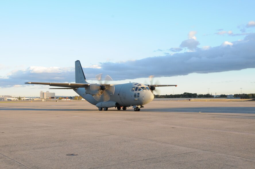 A C27J Spartan is shown on the ramp during a familiarization visit to the Bradley Air National Guard Base in East Granby, Conn. on Thursday, Oct. 21, 2010.  The aircraft visit afforded the Flying Yankees of the 103rd Airlift Wing an opportunity to experience its future mission capabilities first hand.  (U.S. Air Force photo by Tech. Sgt. Erin E. McNamara)