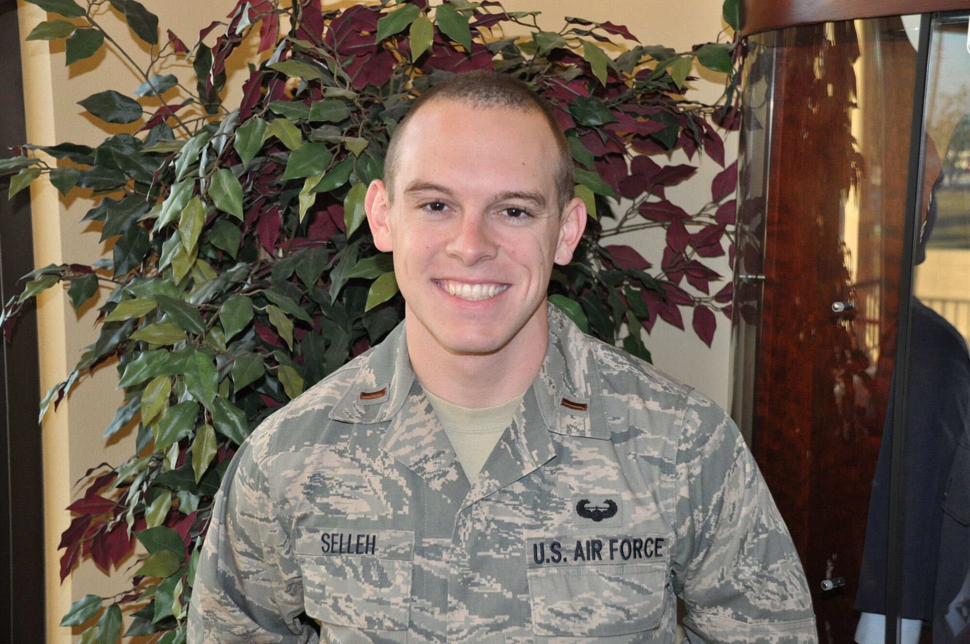 2nd Lt. Travis Selleh, 47th Flying Training Wing Command Post, was awarded the XLer of the Week award Oct 20. The XLer is a weekly award chosen by wing leadership and given to individuals who continuously make outstanding contributions to Laughlin and their unit. (U.S. Air Force photo by Mr. Joel Langton)