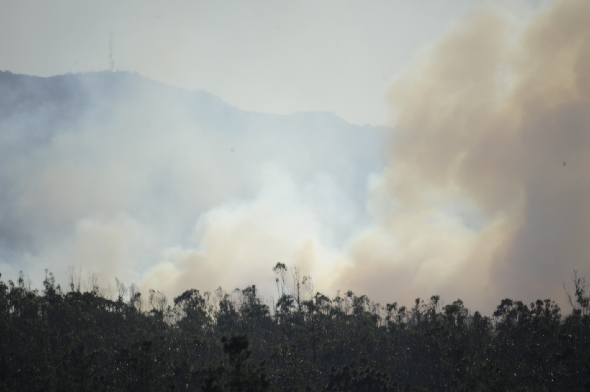 VANDENBERG AIR FORCE BASE, Calif. – The Bear Creek Fire here was estimated to be nearing 150 acres in size and growing at 2 p.m. Thursday, Oct. 28, 2010, according to 30th Space Wing officials. The fire is expected to continue to grow while the Vandenberg Fire Department assesses the most advantageous and safe area to fight the fire effectively, according to a spokesperson from the department. (U.S. Air Force photo/Jerry E. Clemens Jr)