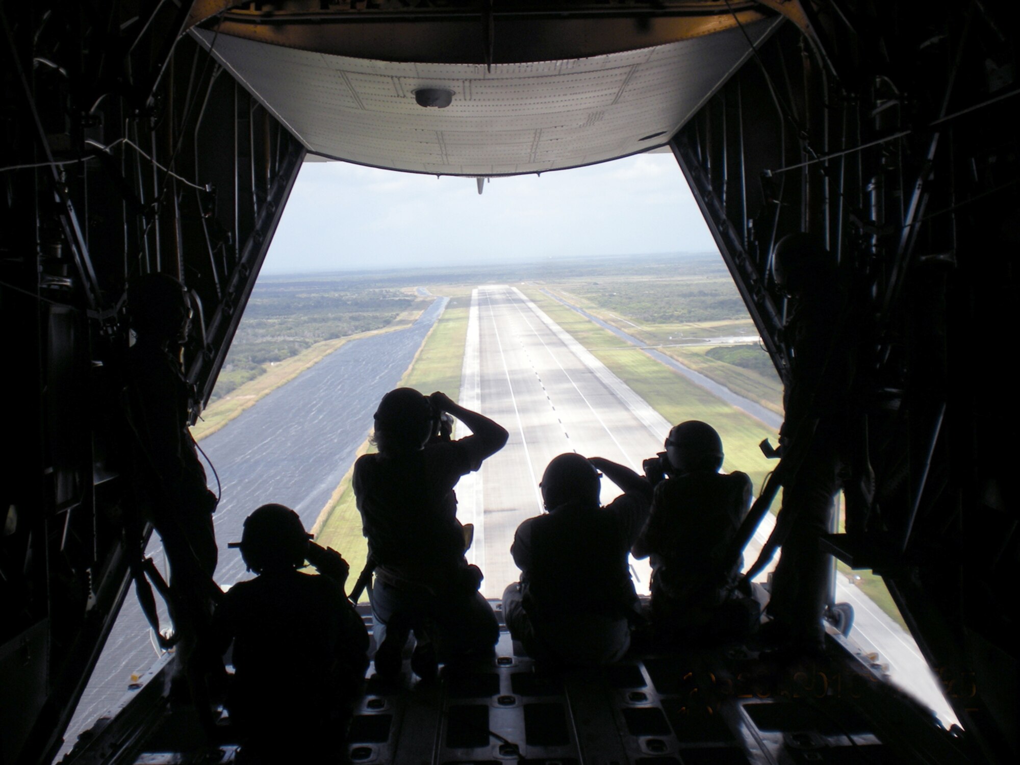 Twenty five members of the media from central Florida and Georgia attended media day, Oct. 25, 2010, to help gain momentum for Air Force Week in Central Florida, which runs through Halloween. Members of the Air Force Reserve's 920th Rescue Wing from Patrick Air Force Base, Fla., flew members of the media around Cape Canaveral Air Force Station and its neighbor, Kennedy Space Center in two HH-60G Pave Hawks and an HC-130 P/N King. (U.S. Air Force photo/Staff Sgt. Michele Gibson)