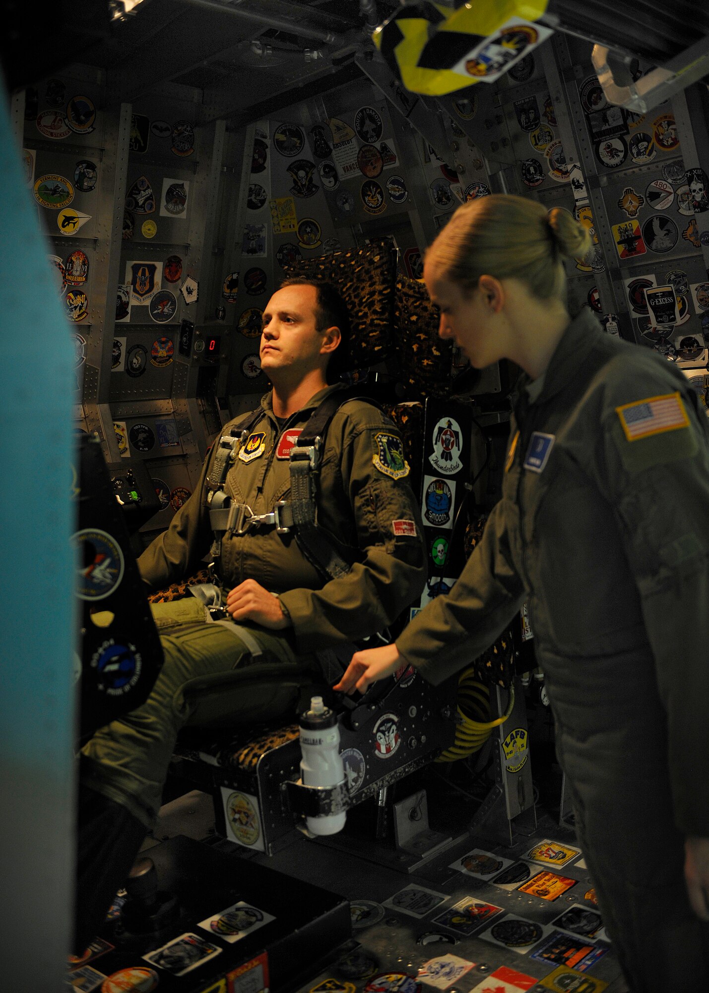 HOLLOMAN AIR FORCE BASE, N.M. -- Capt. George Cannon, 48th Operations Support Squadron Tactics Division chief from Royal Air Force Lakenheath, England, prepares to spin on Holloman's centrifuge during flight acceleration training Oct. 27, 2010. Captain Cannon was the last student to spin in Holloman's centrifuge, which is being deactivated as directed by the Department of Defense Base Realignment and Closure of 2005. The BRAC announced the consolidation of the fighter acceleration training and aerospace medicine research missions at Wright-Patterson AFB, Ohio, where a new centrifuge is being built. (U.S. Air Force photo by Senior Airman Veronica Stamps/Released)