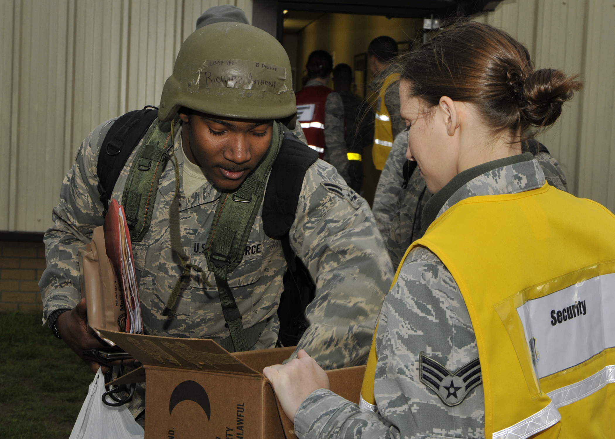 Airmen work together during the operational readiness inspection