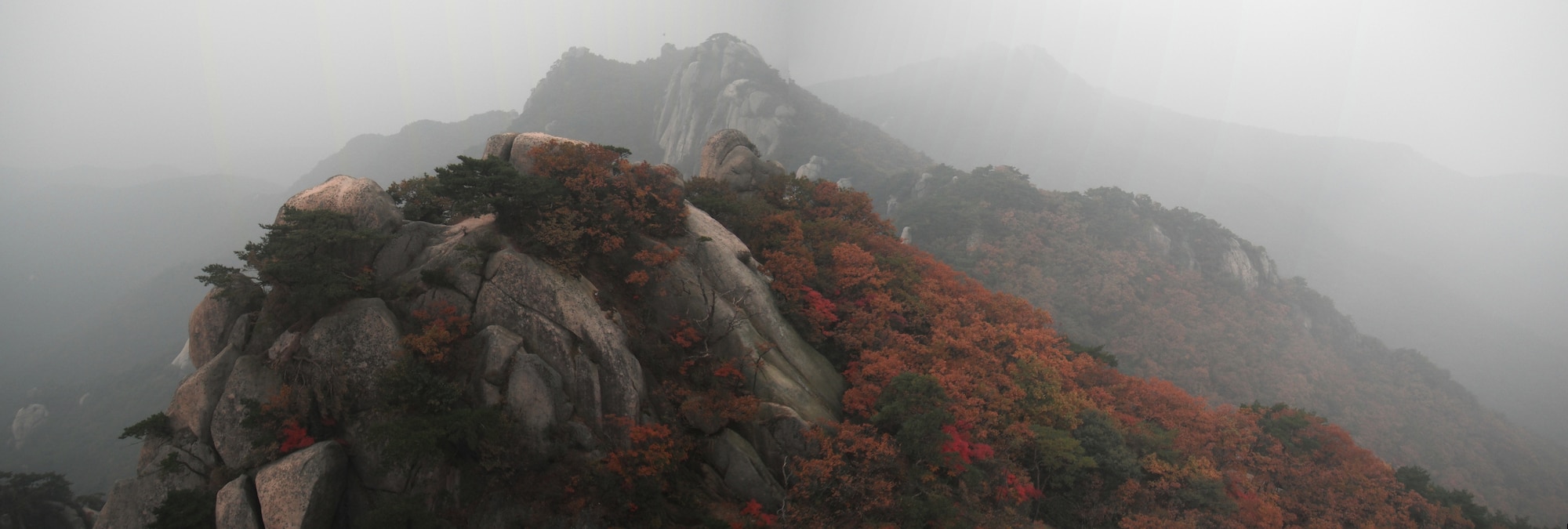 Panoramic view from Dobongsan Peak in Bukhansan National Park, Republic of Korea. (U.S. Air Force photo illustration/Staff Sgt. Eric Burks)