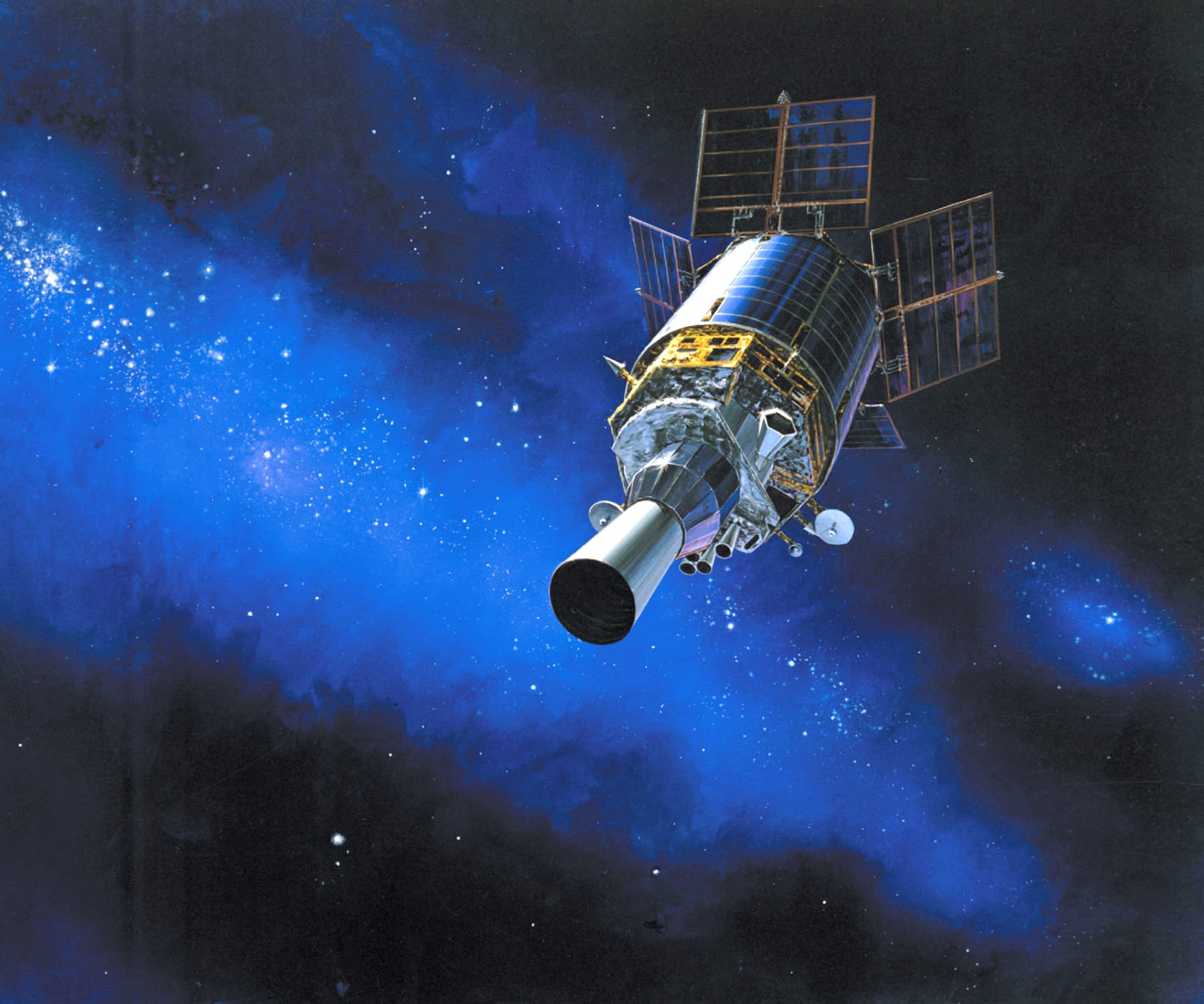 Artist rendering of a Defense Support Program satellite in orbit. (Courtesy photo)