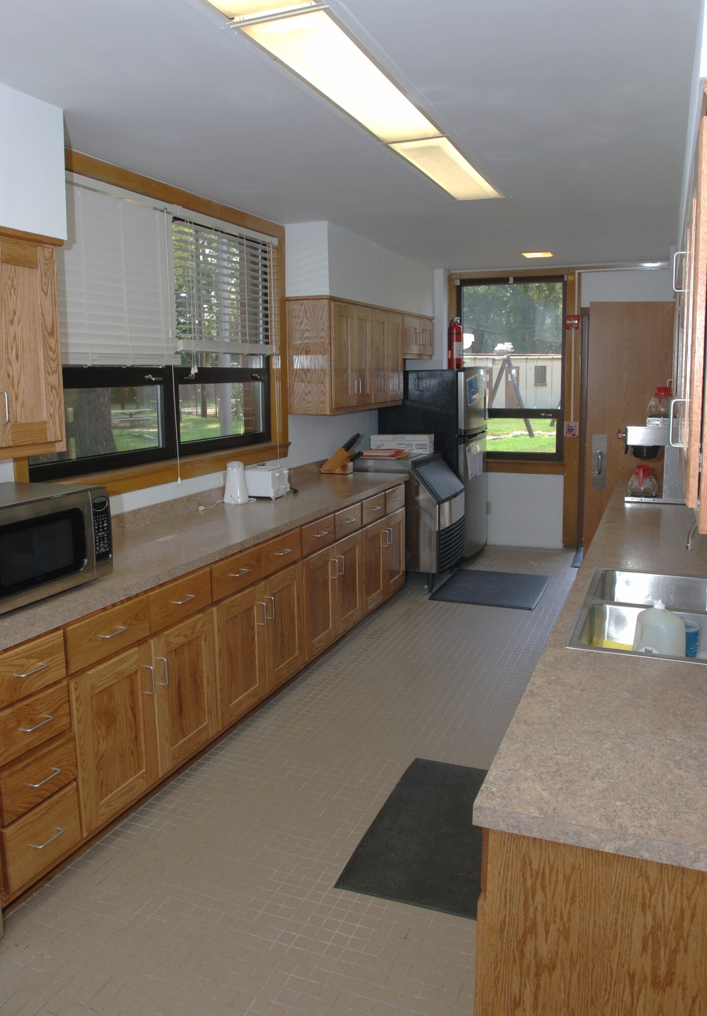 LANGLEY AIR FORCE BASE, Va. -- The kitchen at the Bethel Manor chapel is shown following seven months of renovations Sept. 1. The upgraded kitchen will give chapel staff the ability to provide fresh meals to as many as 50 percent more visitors. The chapel is scheduled to reopen Sept. 5. (U.S. Air Force photo/Airman 1st Class Jason J. Brown)(released)
