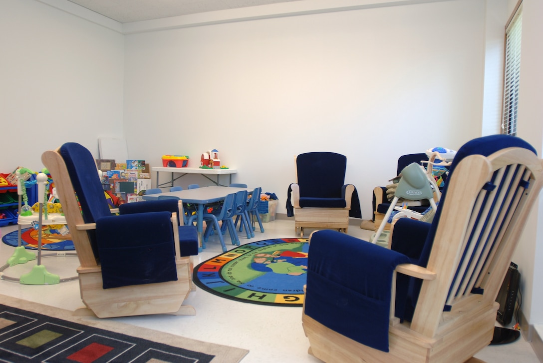 LANGLEY AIR FORCE BASE, Va. -- The children’s room at the Bethel Manor chapel is shown following seven months of renovations Sept. 1. The upgraded room is compliant with Air Force regulations governing child care requirements, allowing the chapel to better provide for families wishing to attend the multitude of services available after the chapel’s reopening Sept. 5. (U.S. Air Force photo/Airman 1st Class Jason J. Brown)(released)