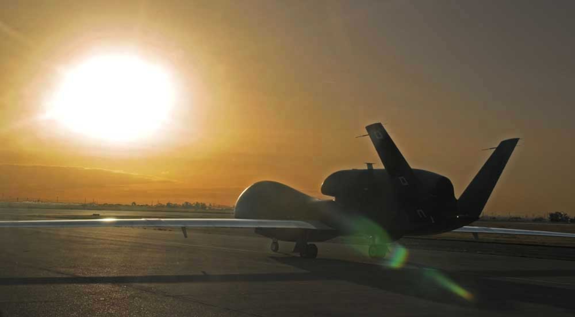 An RQ-4 Global Hawk taxis down the runway April 8, 2010, at Beale Air Force Base, Calif. The RQ-4 program will undergo an evaluation in October 2010. (U.S. Air Force photo/Airman 1st Class David Tracy)