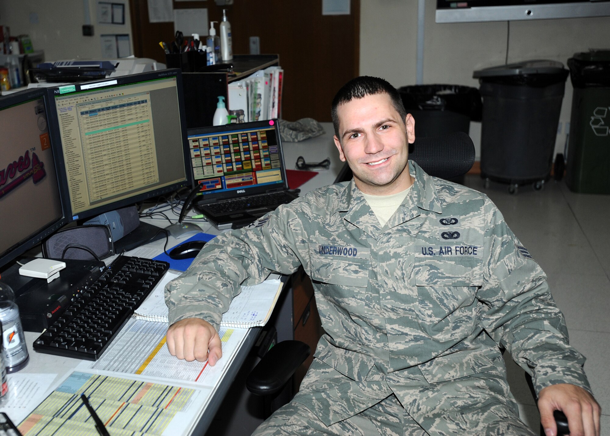 SOUTHWEST ASIA - Senior Airman Daniel Underwood is deployed from the 50th Space Wing, Schriever Air Force Base, Colo. (U.S. Air Force photo by Senior Airman Laura Turner)