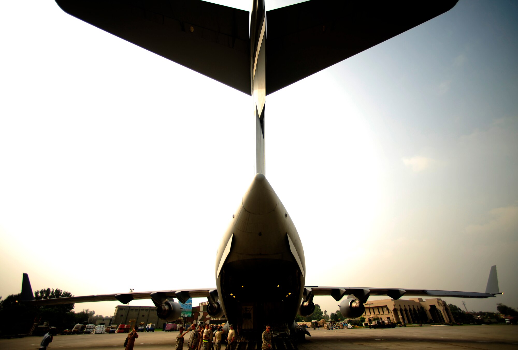 U.S. Air Force C-17 Globemaster III aircraft assigned to the 517th Airlift Squadron Elmendorf Air Force Base, Alaska, arrive at Chaklala Air Force Base, Pakistan, They are off loaded by members of the 16th Combat Aviation Brigade, Ft. Wainwright, Alaska, in support of flood relief efforts on Sept. 1, 2010. The 16th CAB brought in two UH-60 Blackhawk helicopters along with personnel for upcoming relief efforts.

(U.S. Air Force photo by Staff Sgt. Andy M. Kin / Released)